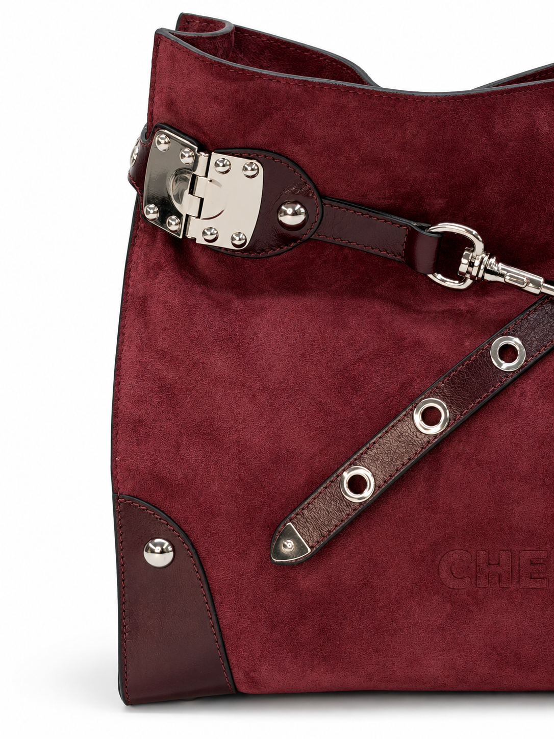 Trapper burgundy suede