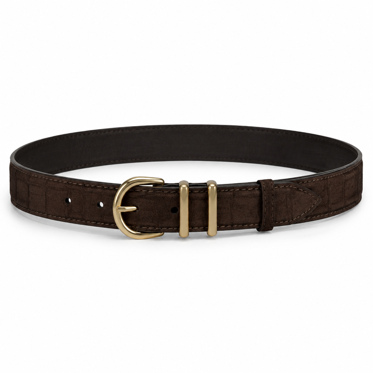 Cozy Belt - Kahverengi Croc Süet