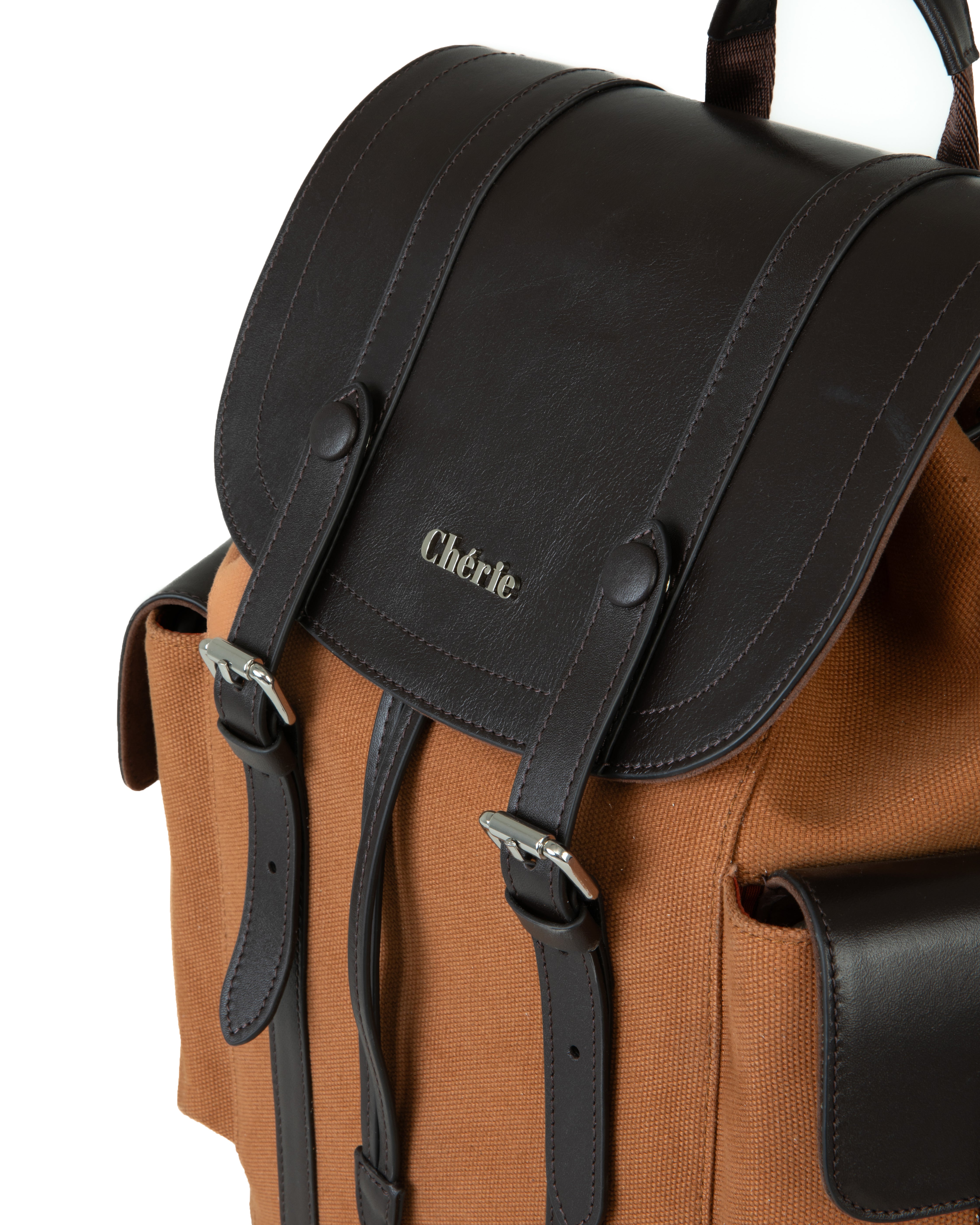 cosby tan canvas backpack