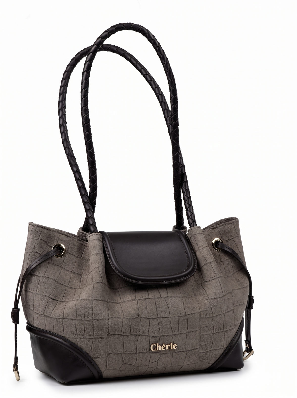 BLAIR Mink Croc Suede çanta
