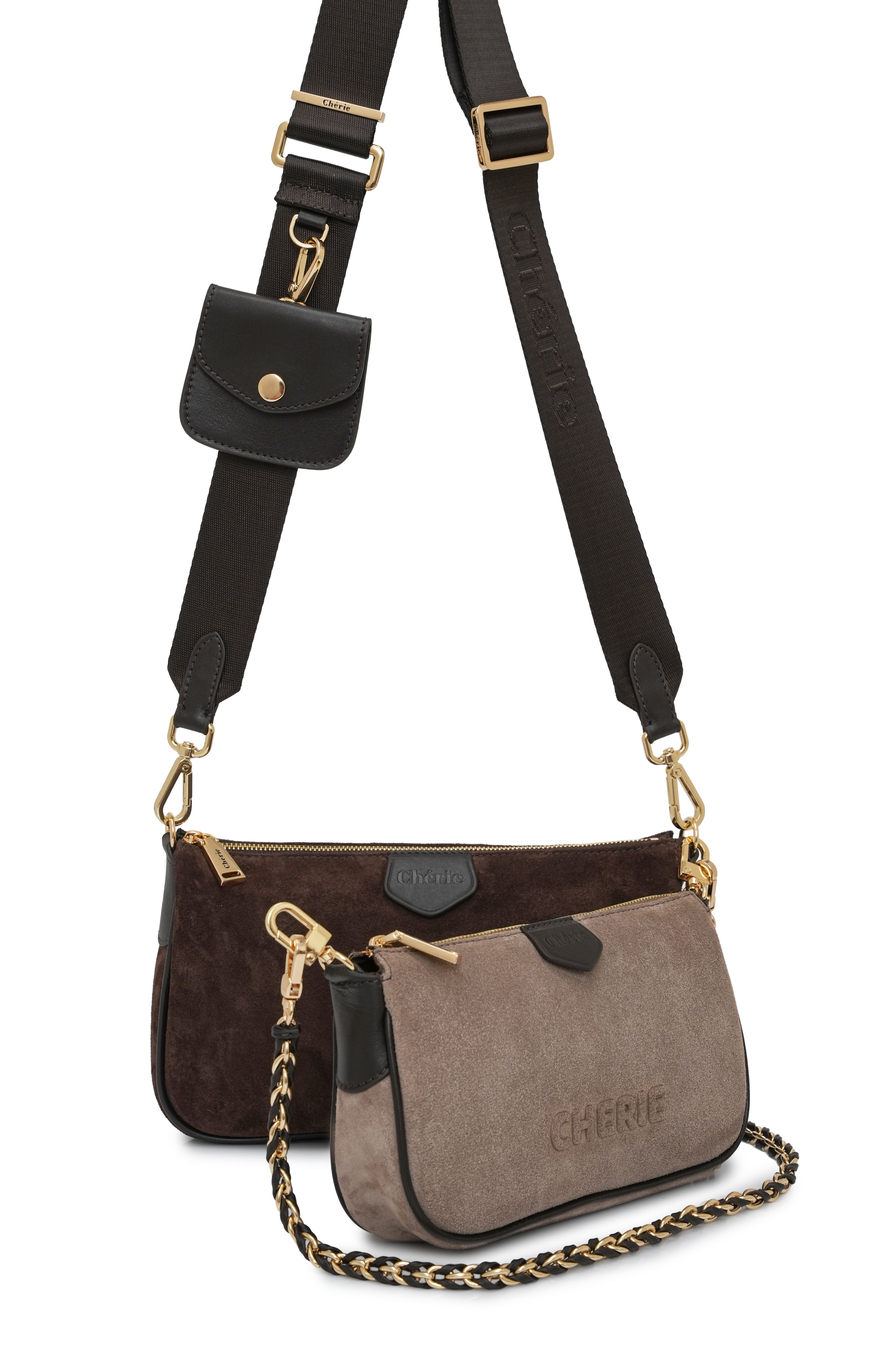 Lovita suede brown/taupe