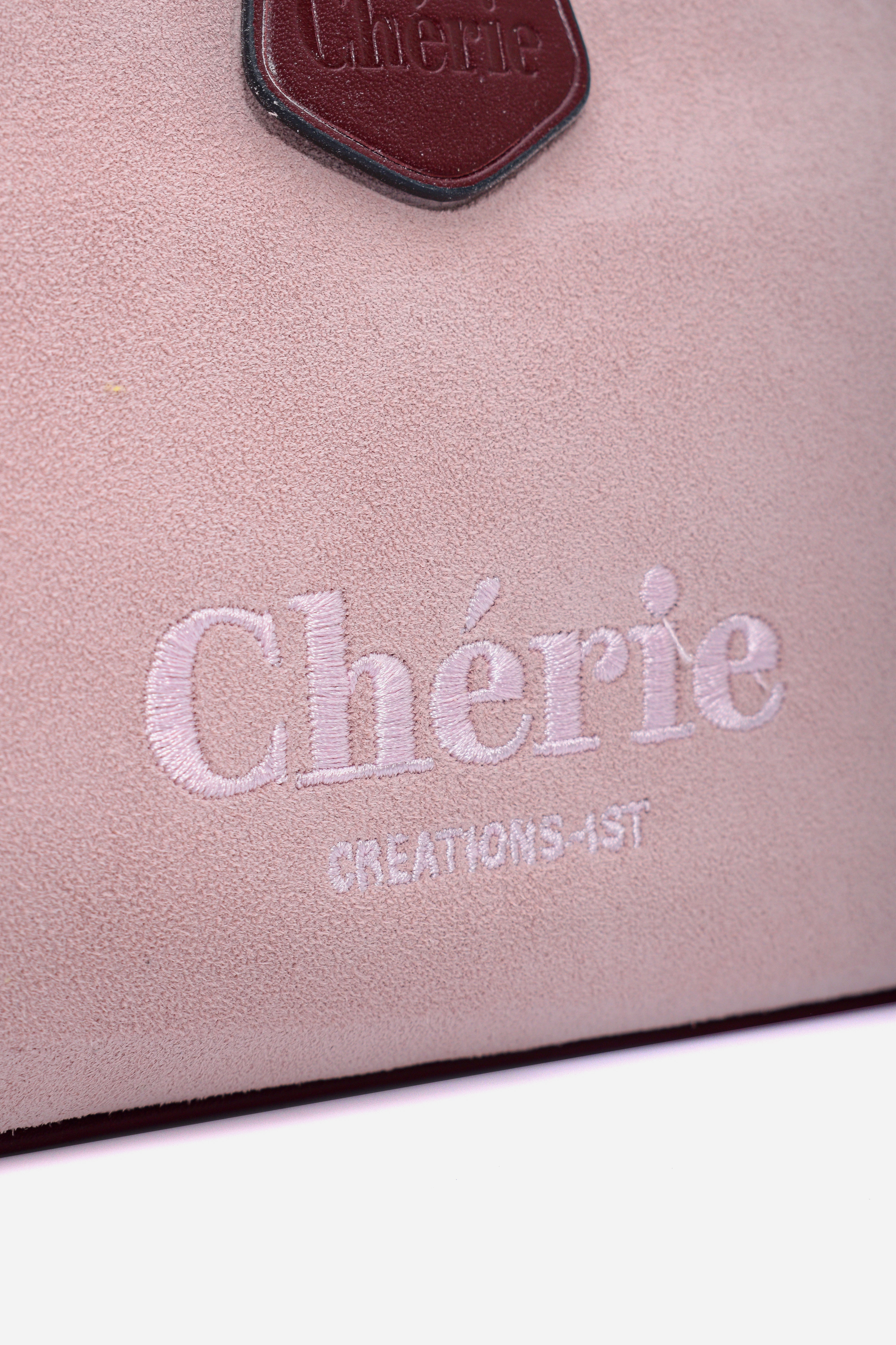 Lovita suede pink-burgundy leather