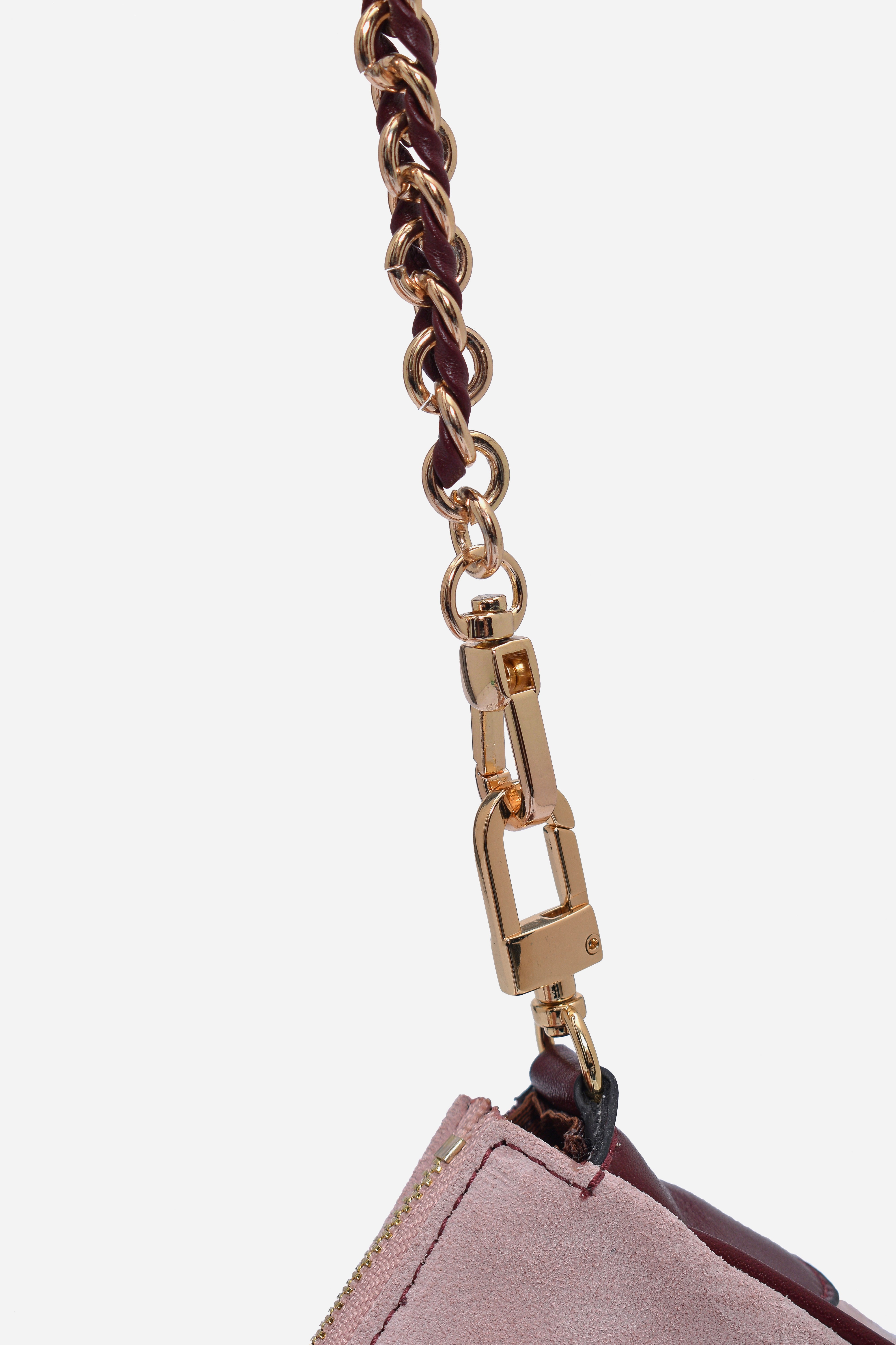 Lovita suede pink-burgundy leather
