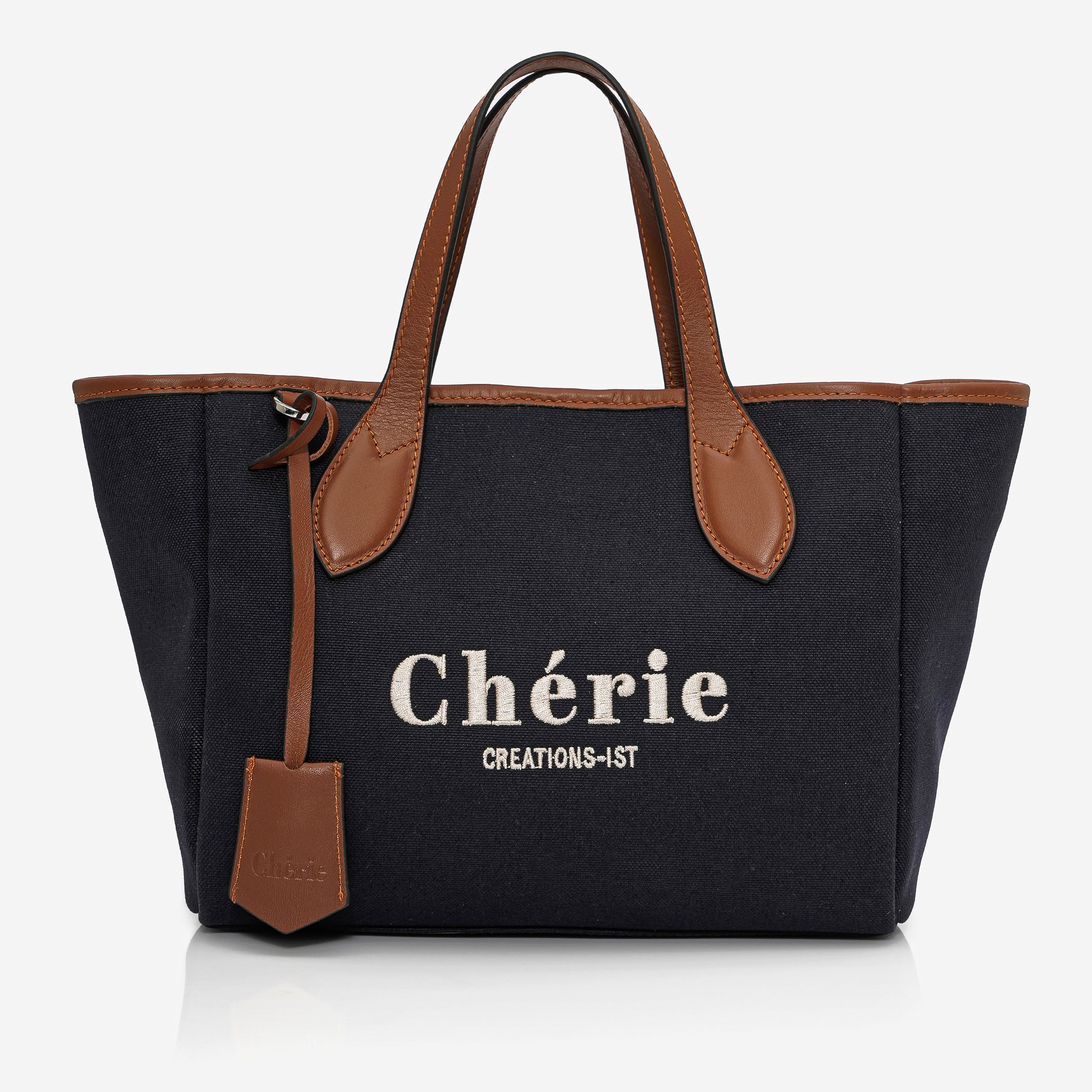 Rachel Canvas mini Navy Blue with Beige Stitching