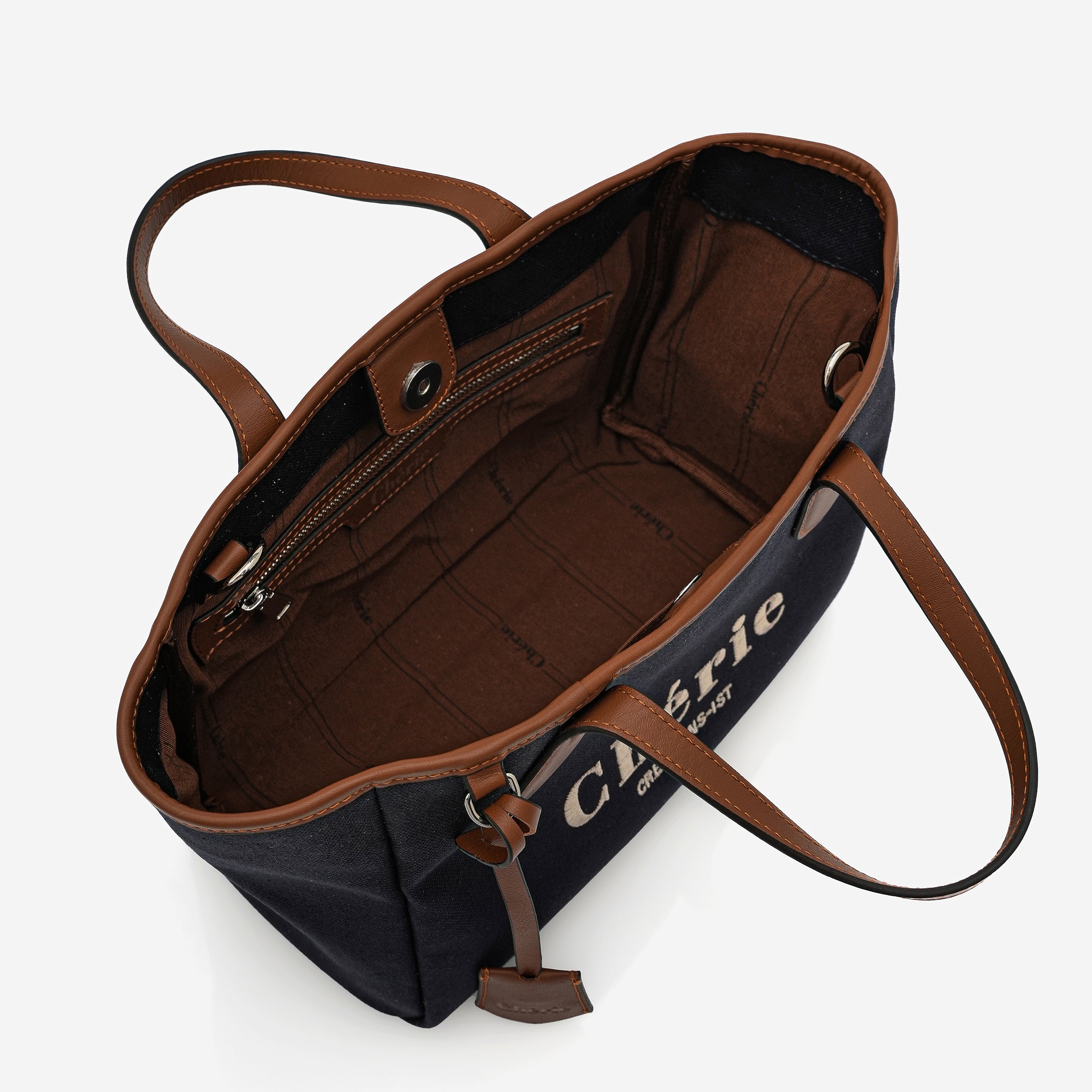 Rachel Canvas mini Navy Blue with Beige Stitching