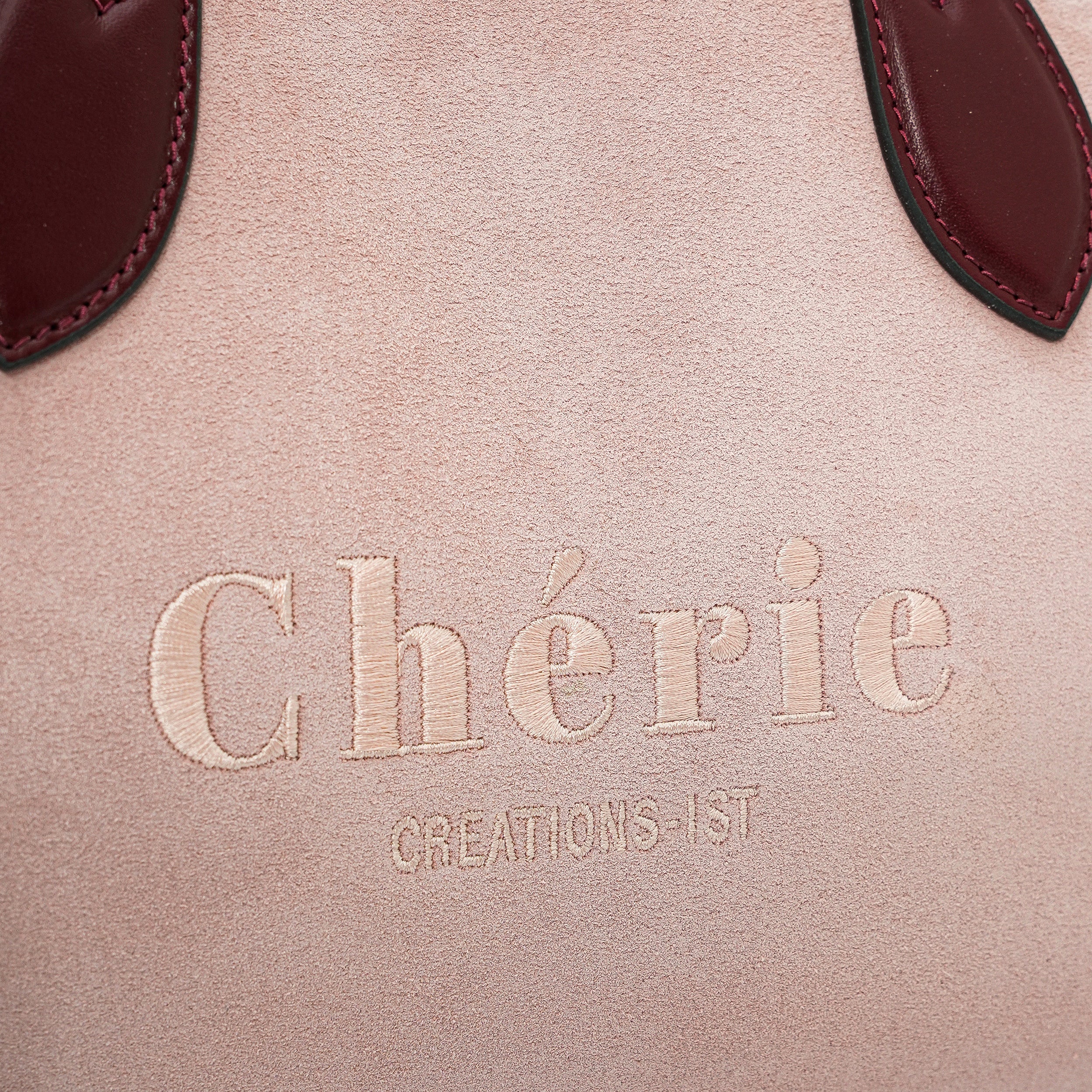 Rachel Pink Suede/Burgundy leather