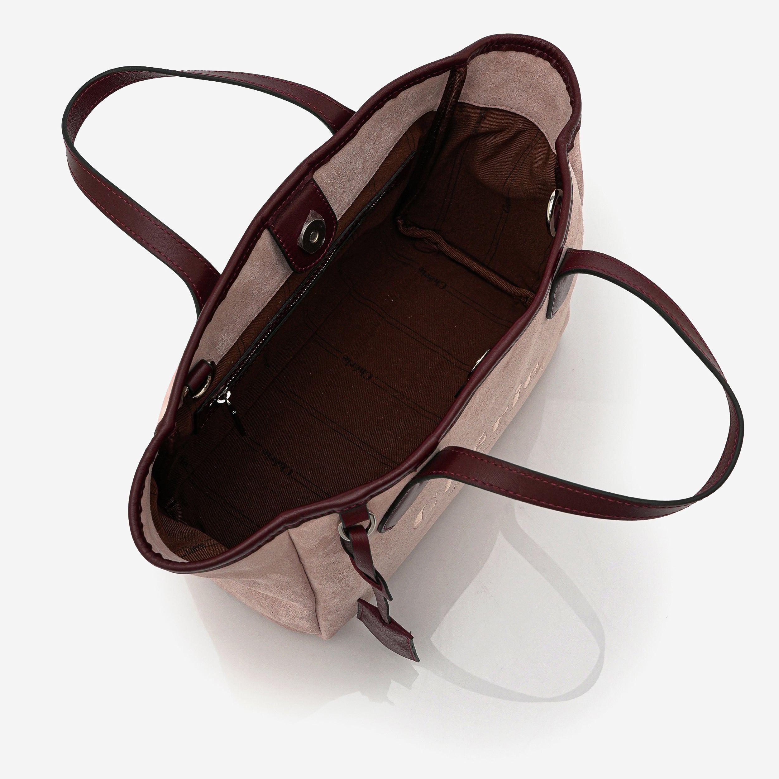 Rachel Pink Suede/Burgundy leather