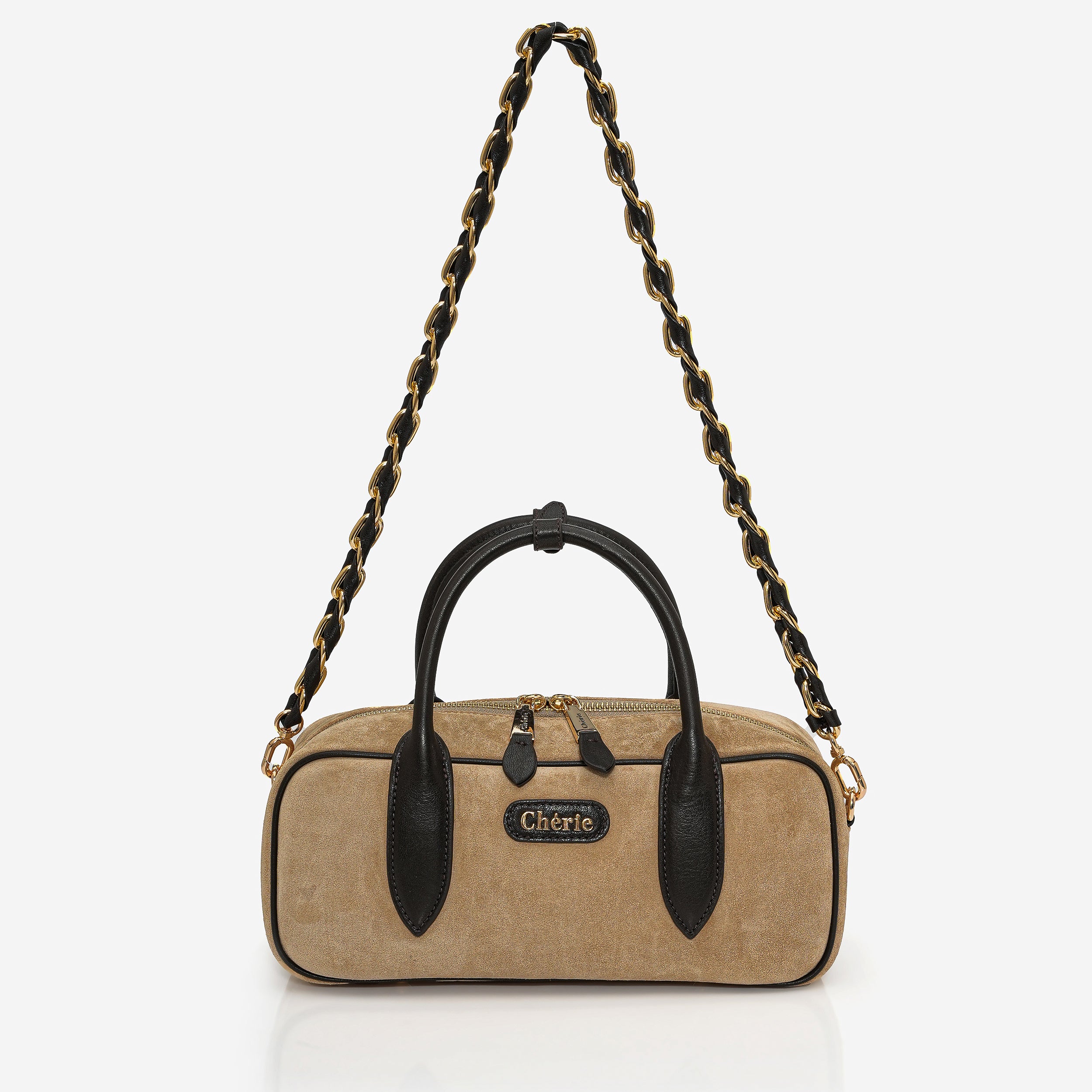 Monaco - Biscuit suede/brown leather