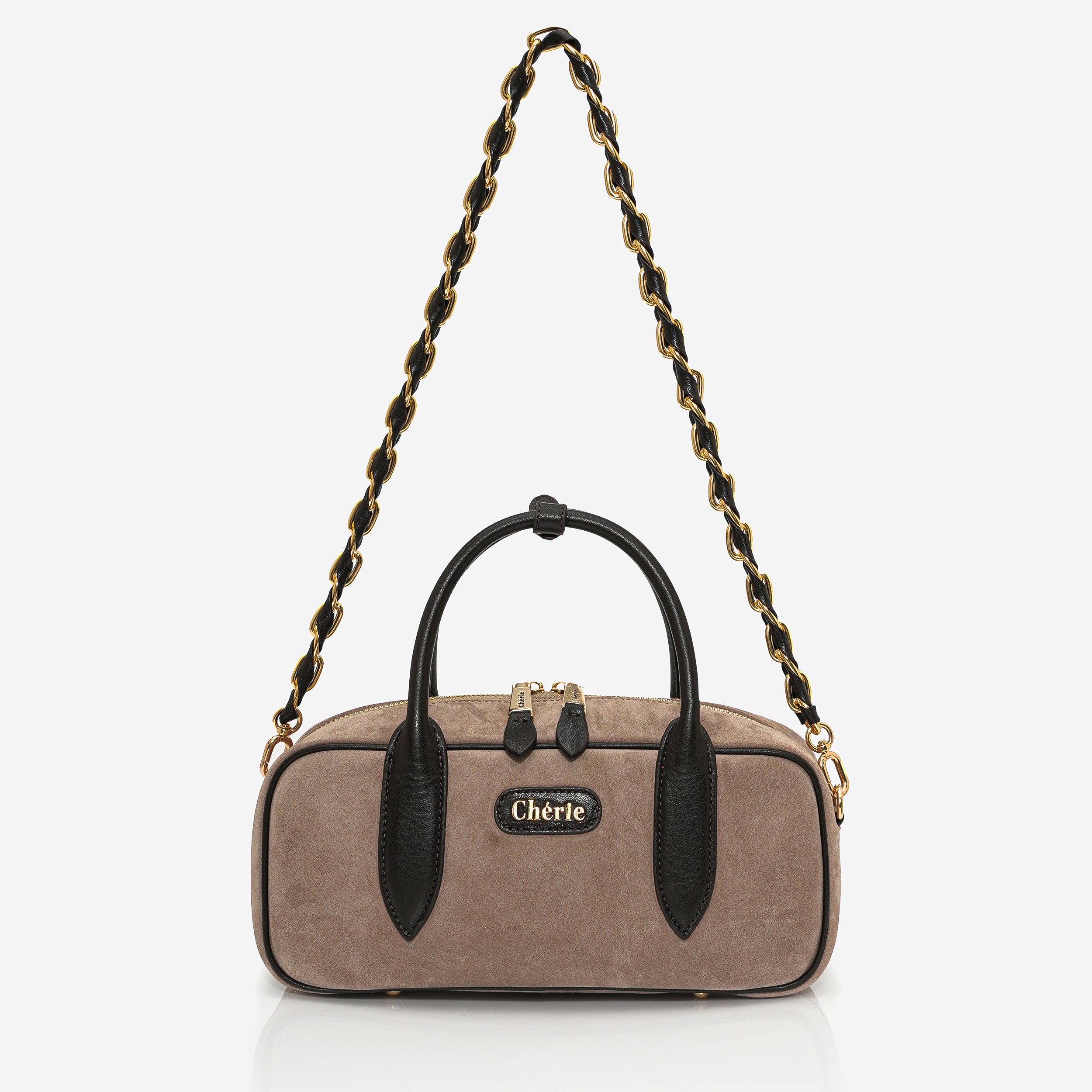 Monaco - Mink suede/brown leather