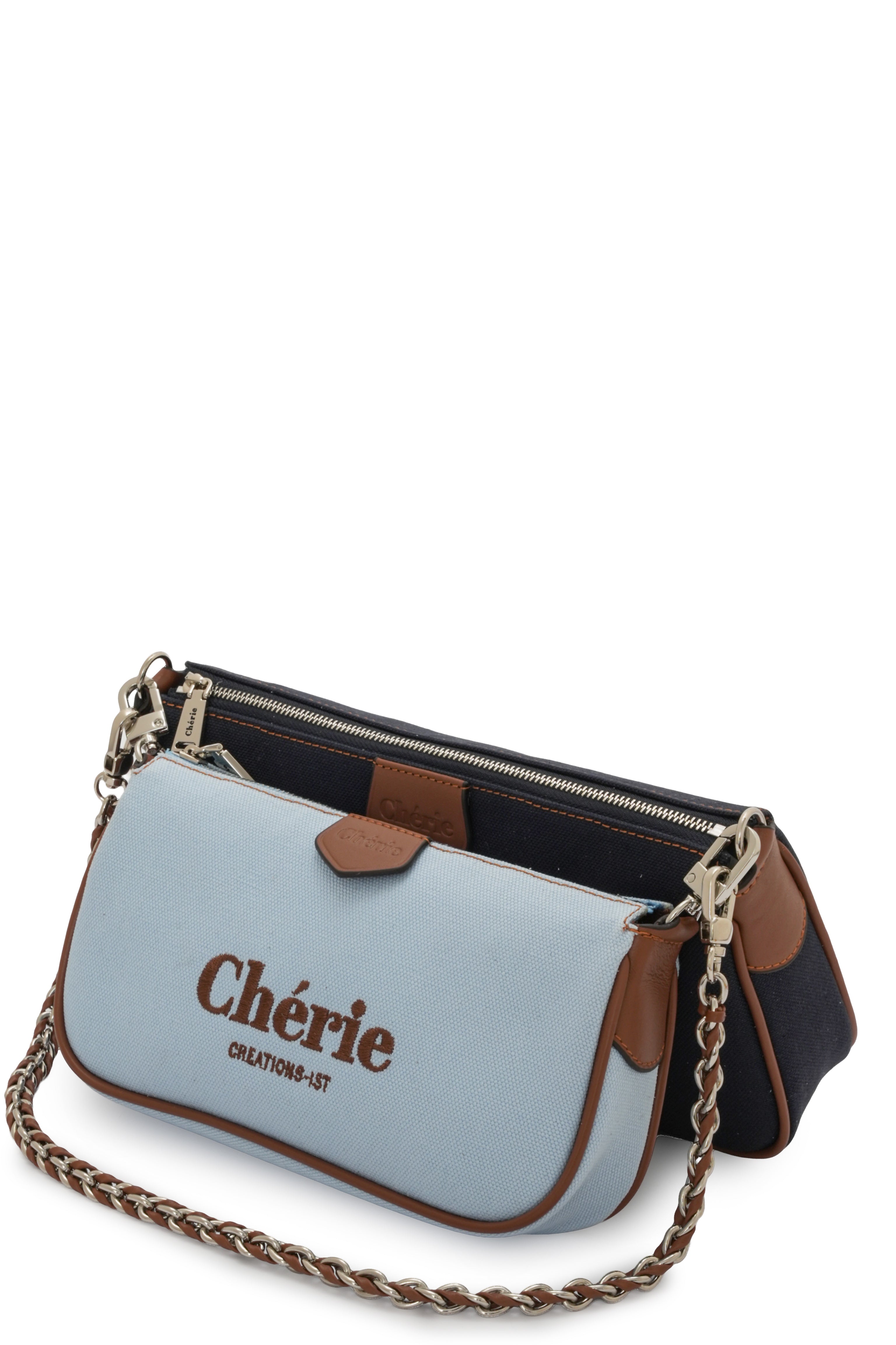 Lovita Canvas baby blue and navy blue