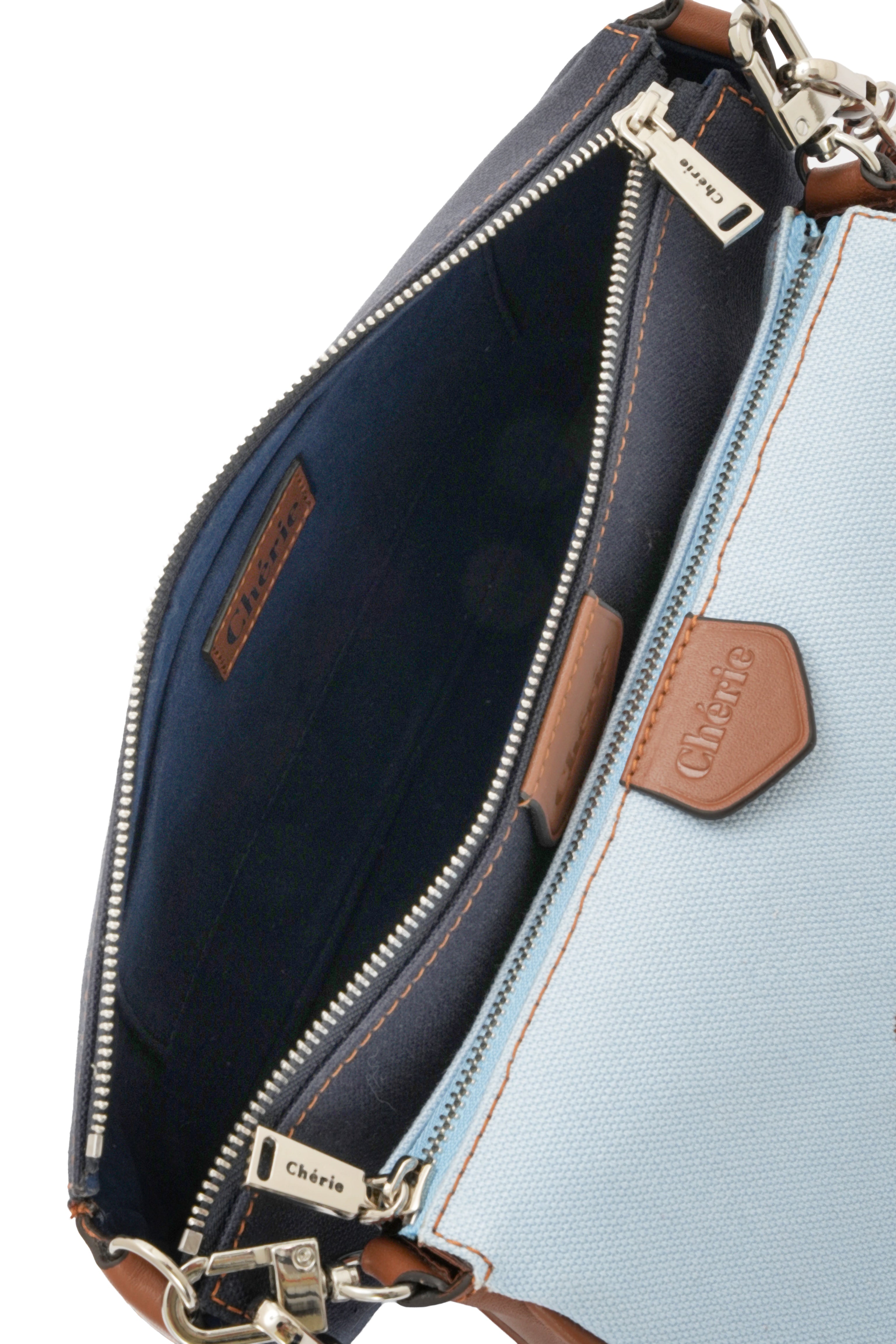 Lovita Canvas baby blue and navy blue