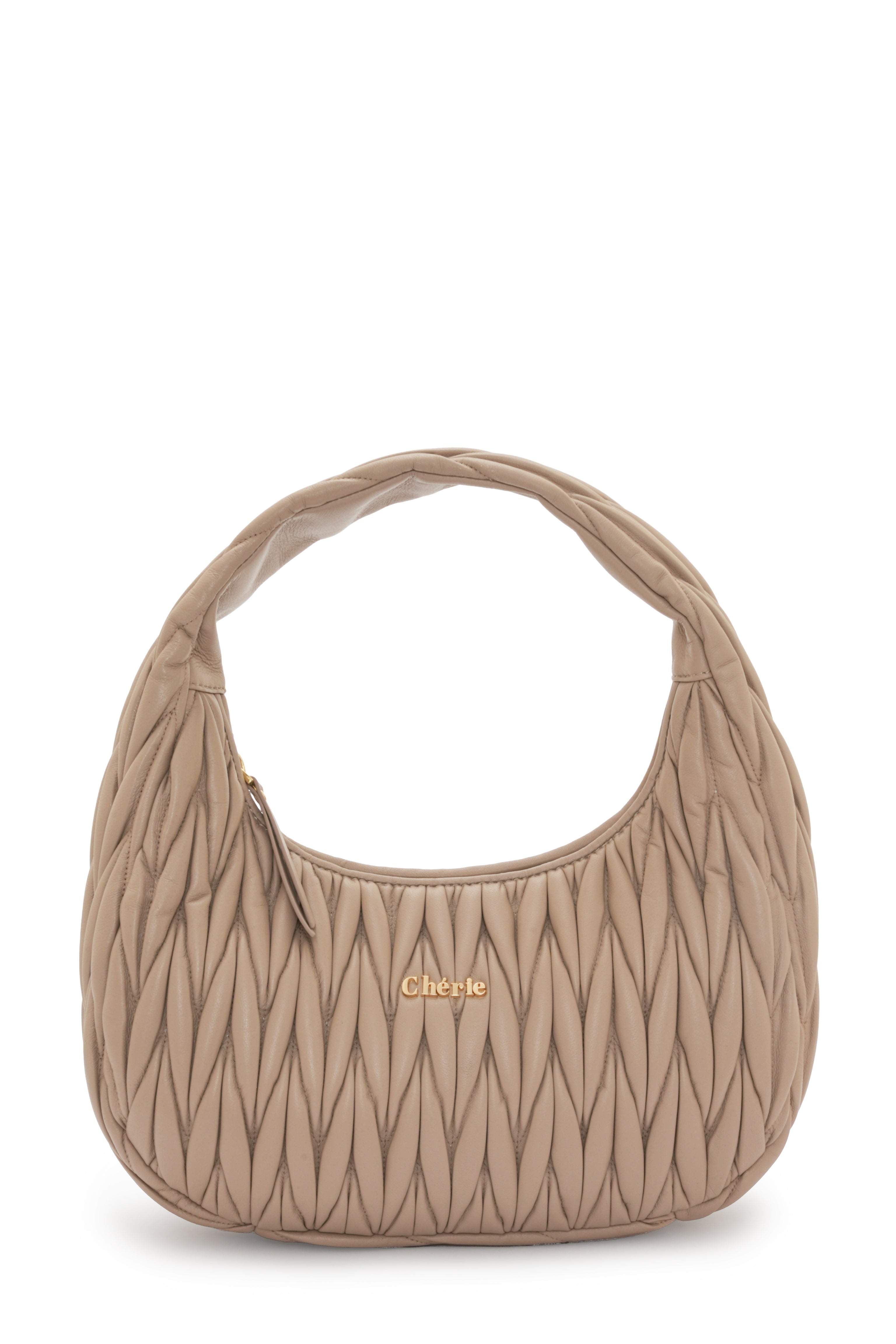 Phoebe leather large taupe