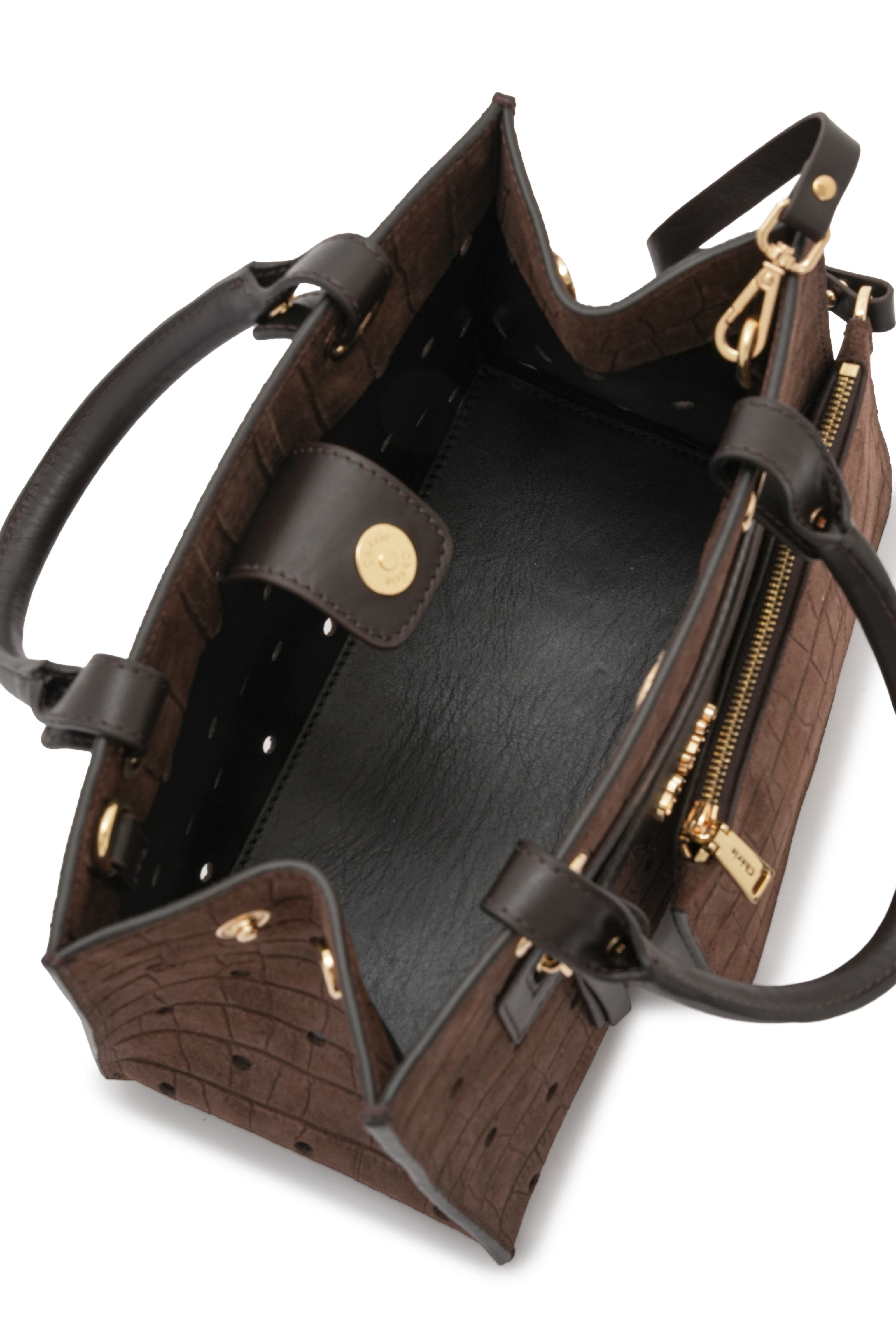 Paris - Brown Croc Suede Mini