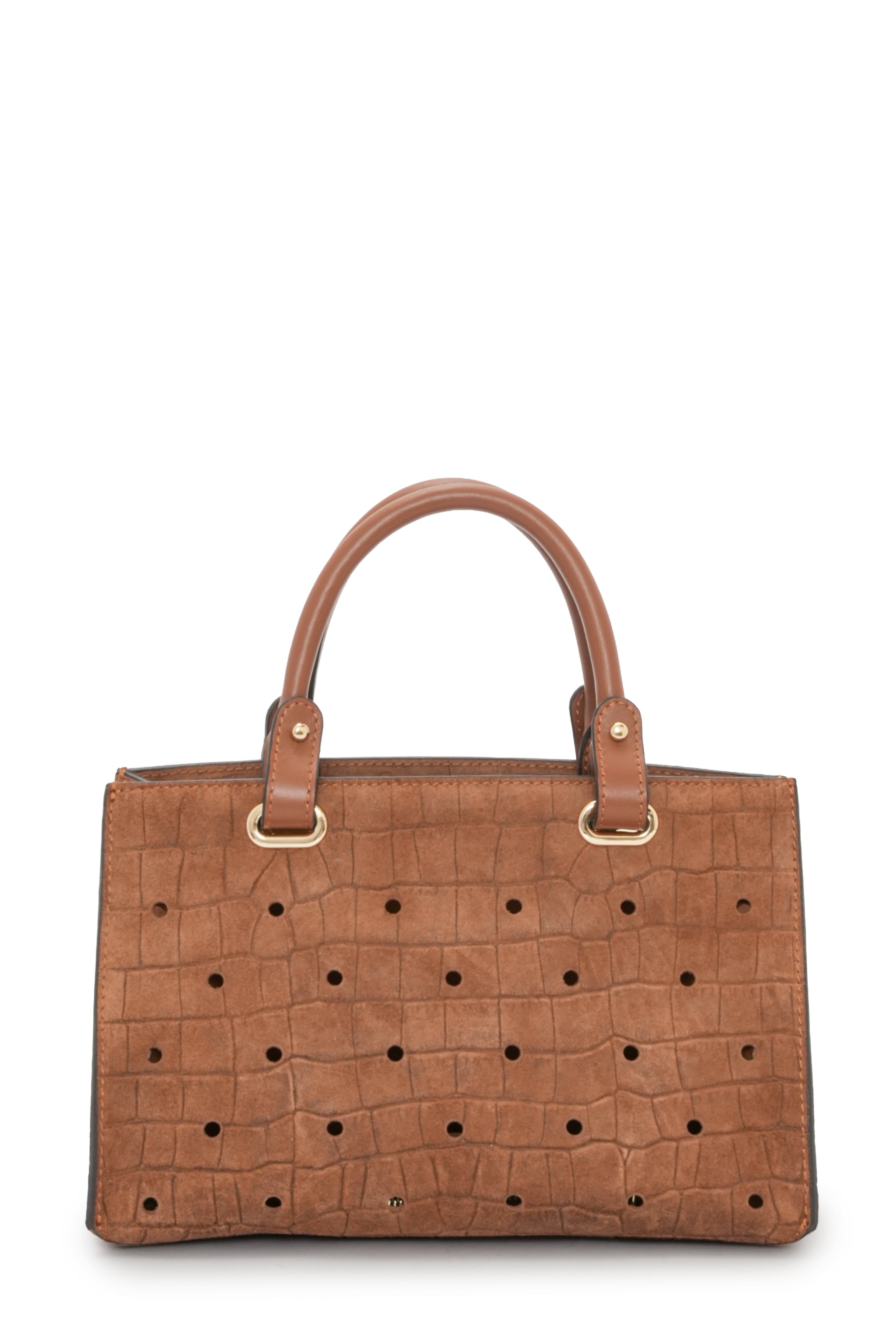 Paris - Tan Croc Suede Mini