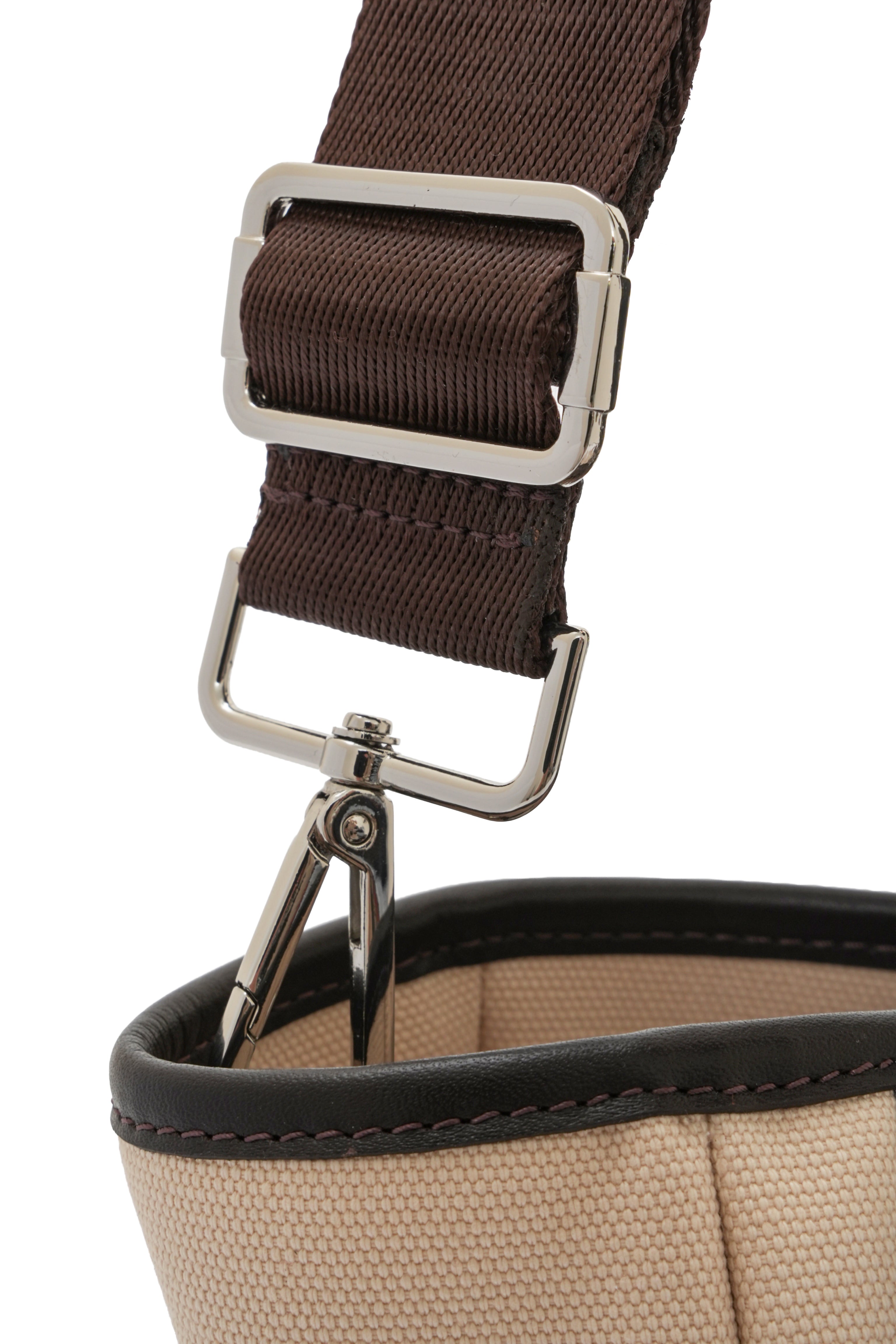 Rachel Canvas Medium Bej - Brown Leather