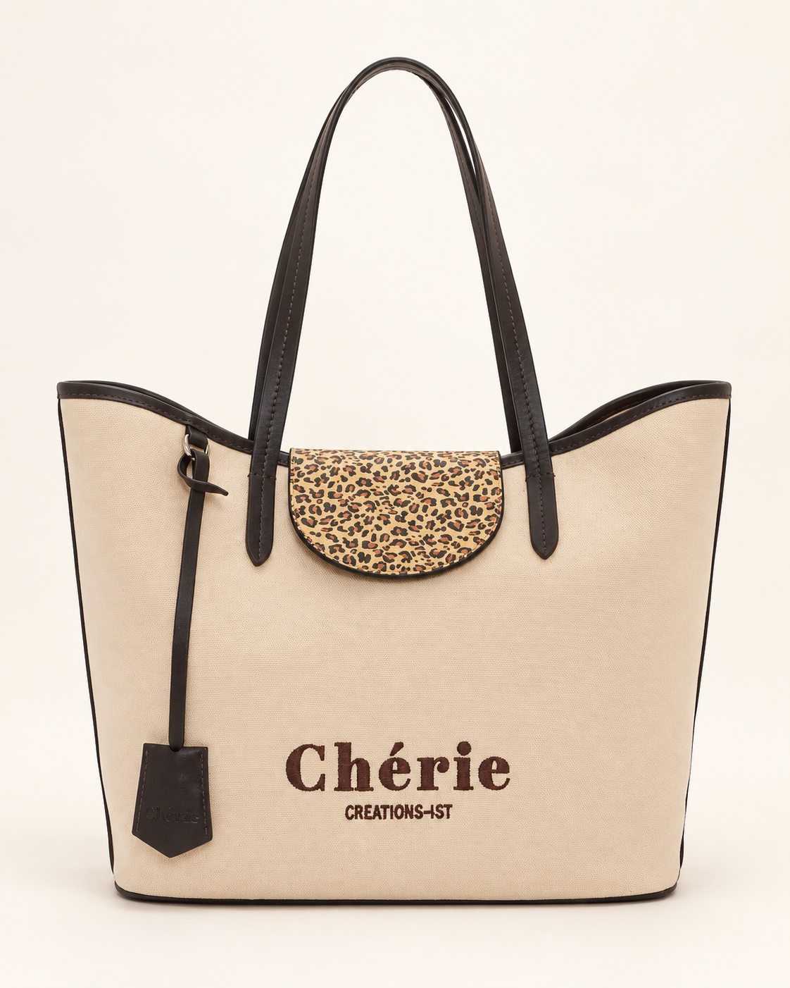 Chérie Cosmo Canvas beige-leopard önden ürün fotoğrafı