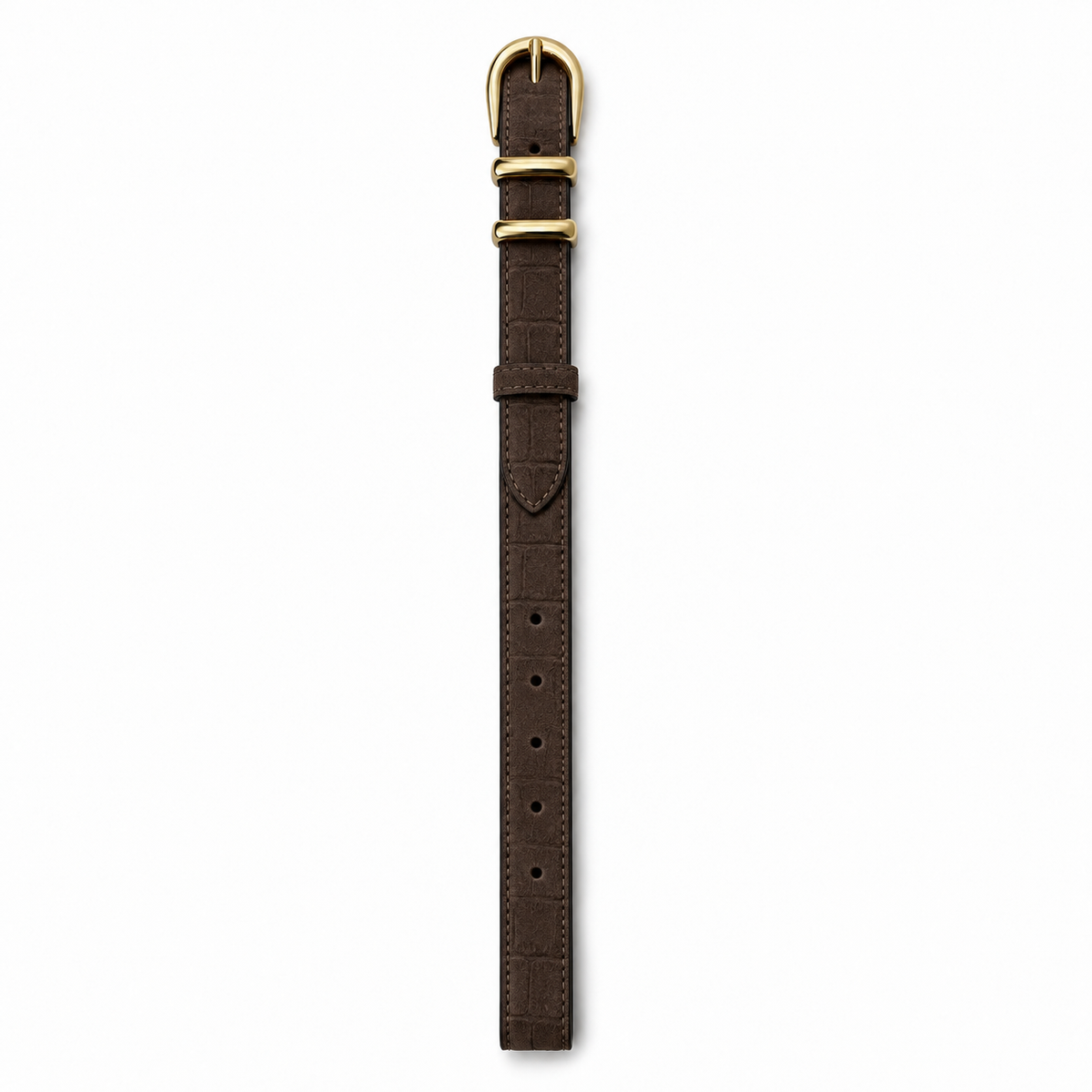 Cozy 3 cm Gold Kahve Kroko Süet – Görsel 4