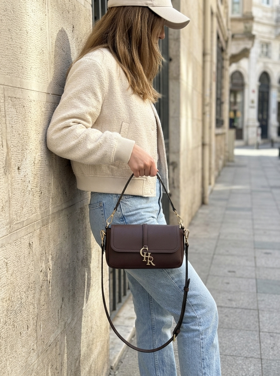Stella Brown Vegan Leather Mini - model üzerinde