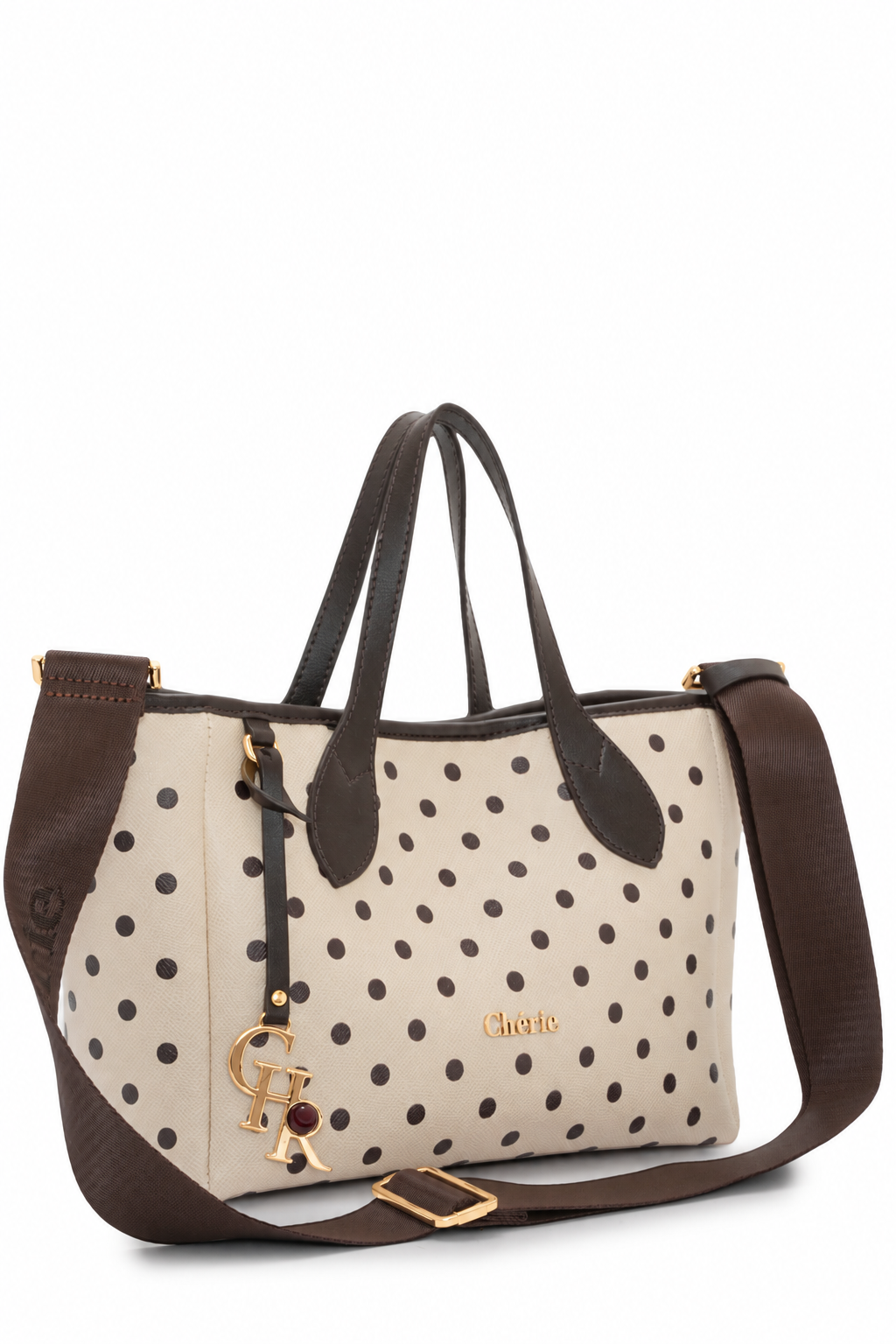 Rachel Beige Medium vegan deri – altın renk aksesuarlar