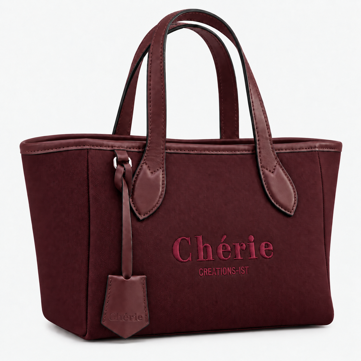 Rachel Medium Burgundy Canvas — Sol çapraz görünüş