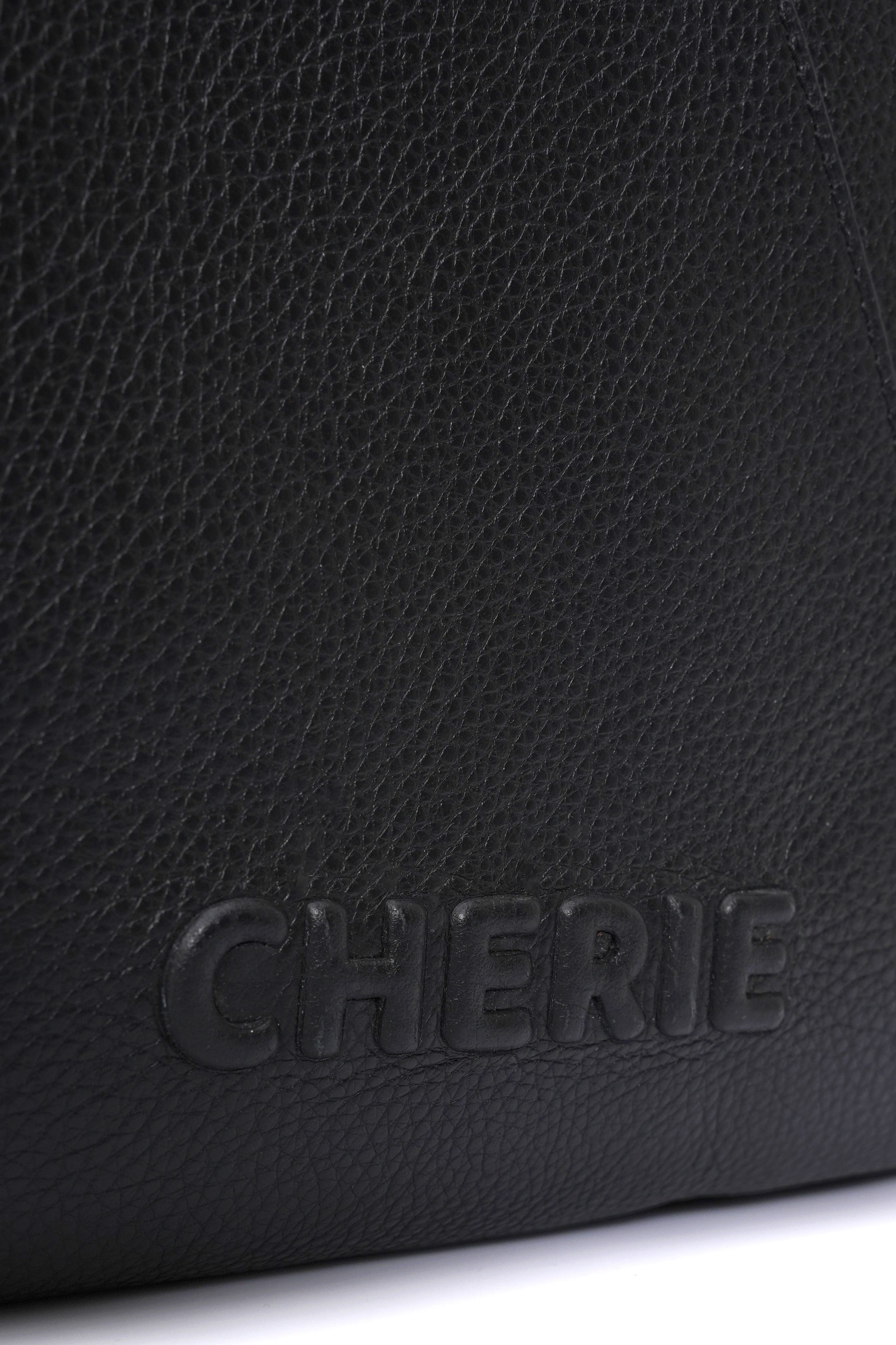 Katrina black leather shoulder bag