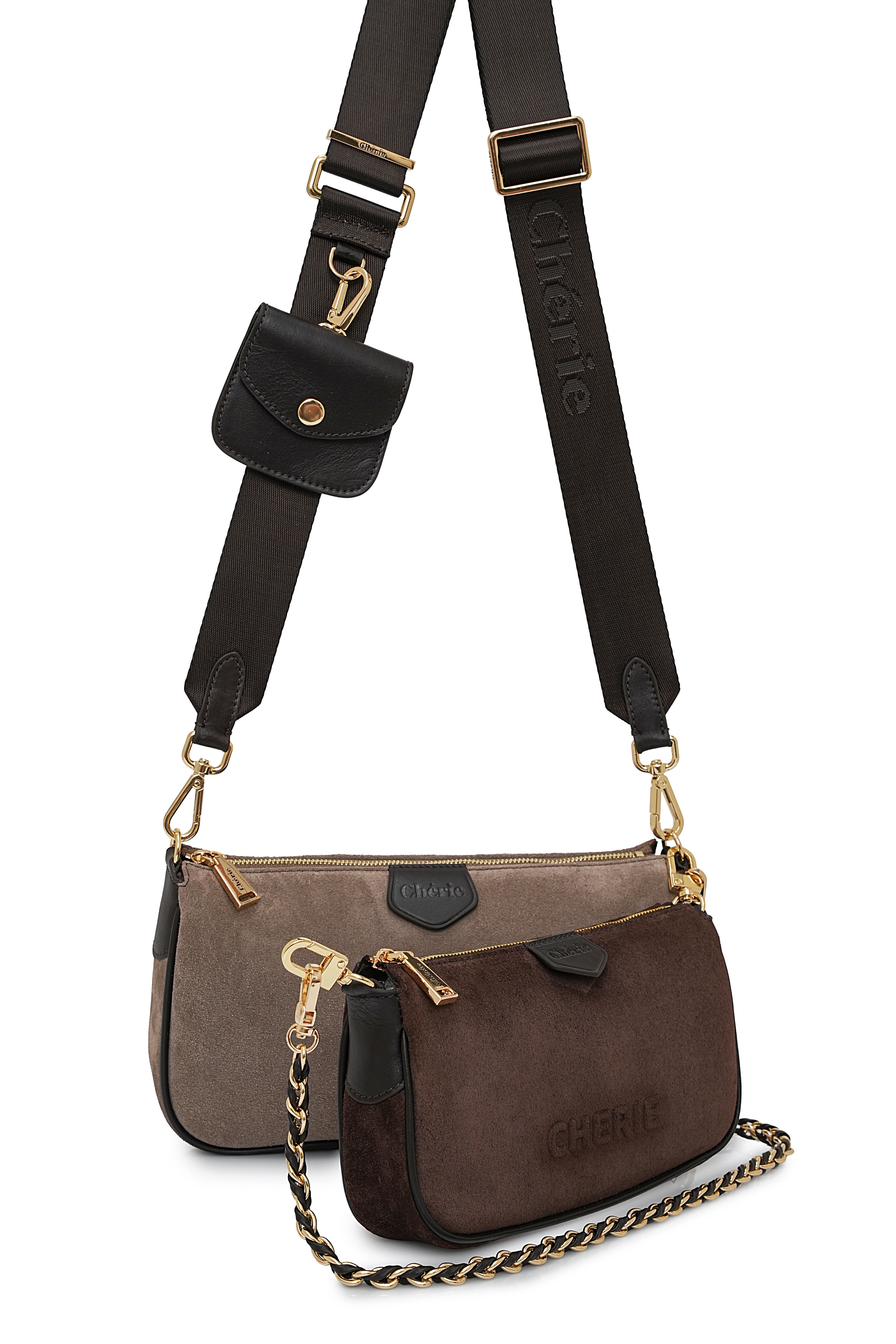 Lovita suede taupe/brown