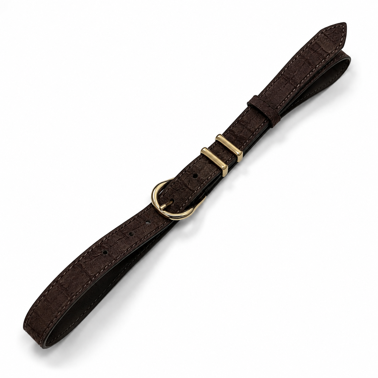 Cozy Belt - Kahverengi Croc Süet