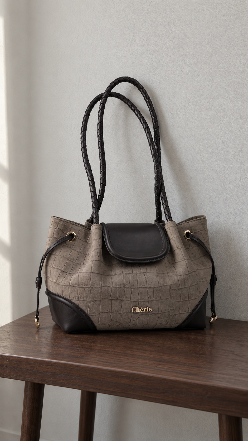 BLAIR - Mink Croc Suede