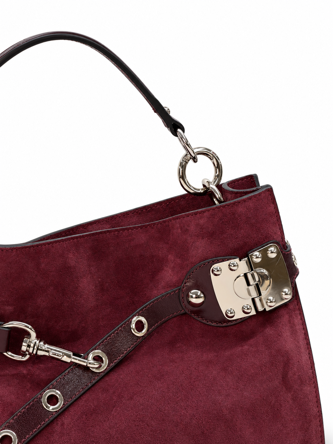 Trapper burgundy suede