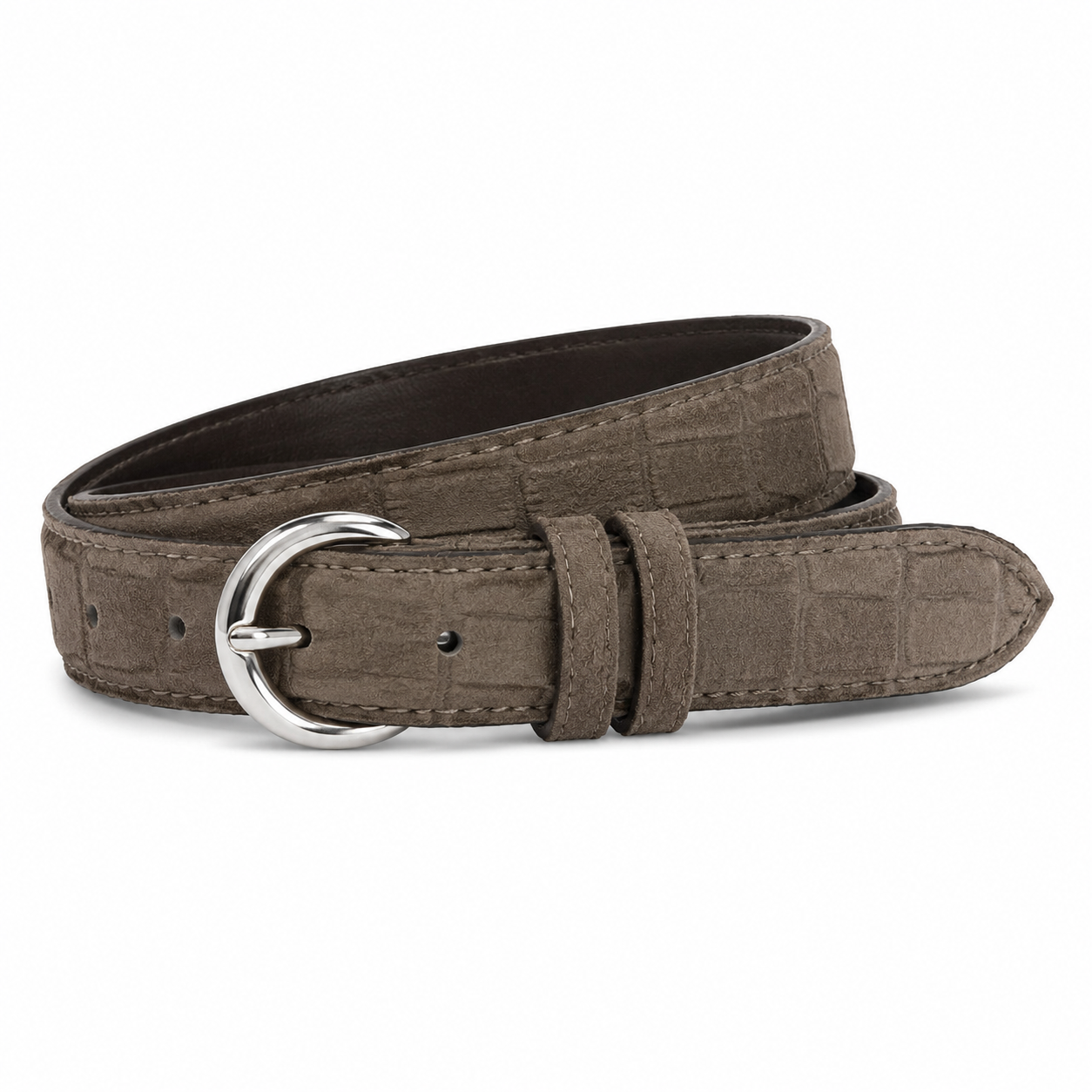 Dany Belt- Croc taupe suede