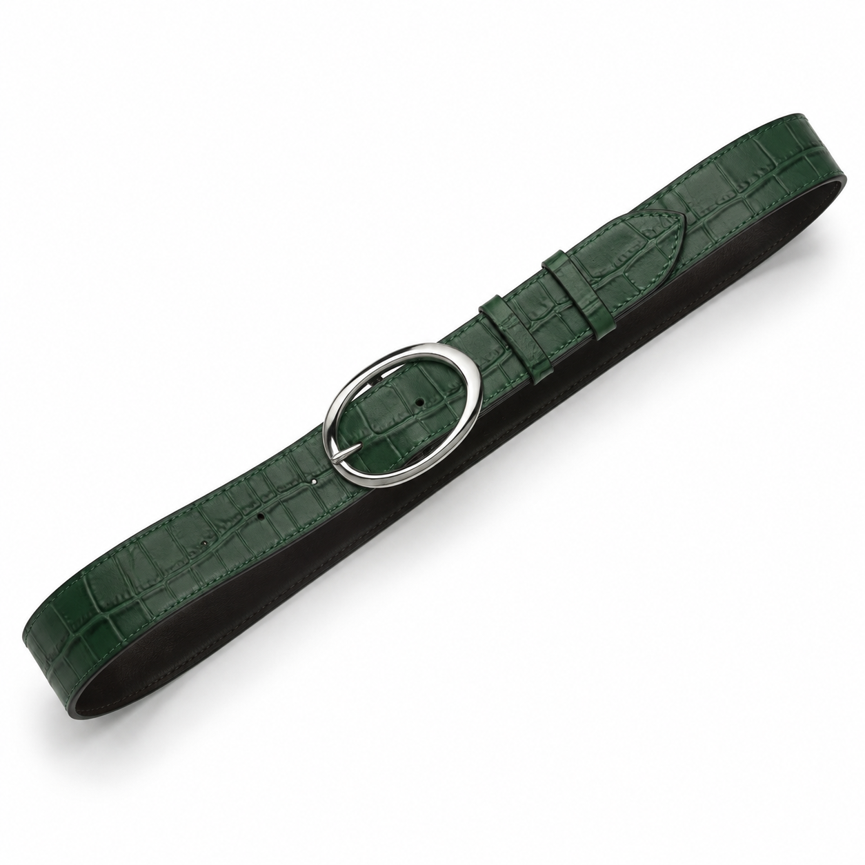 Serena Belt- yeşil croc  deri