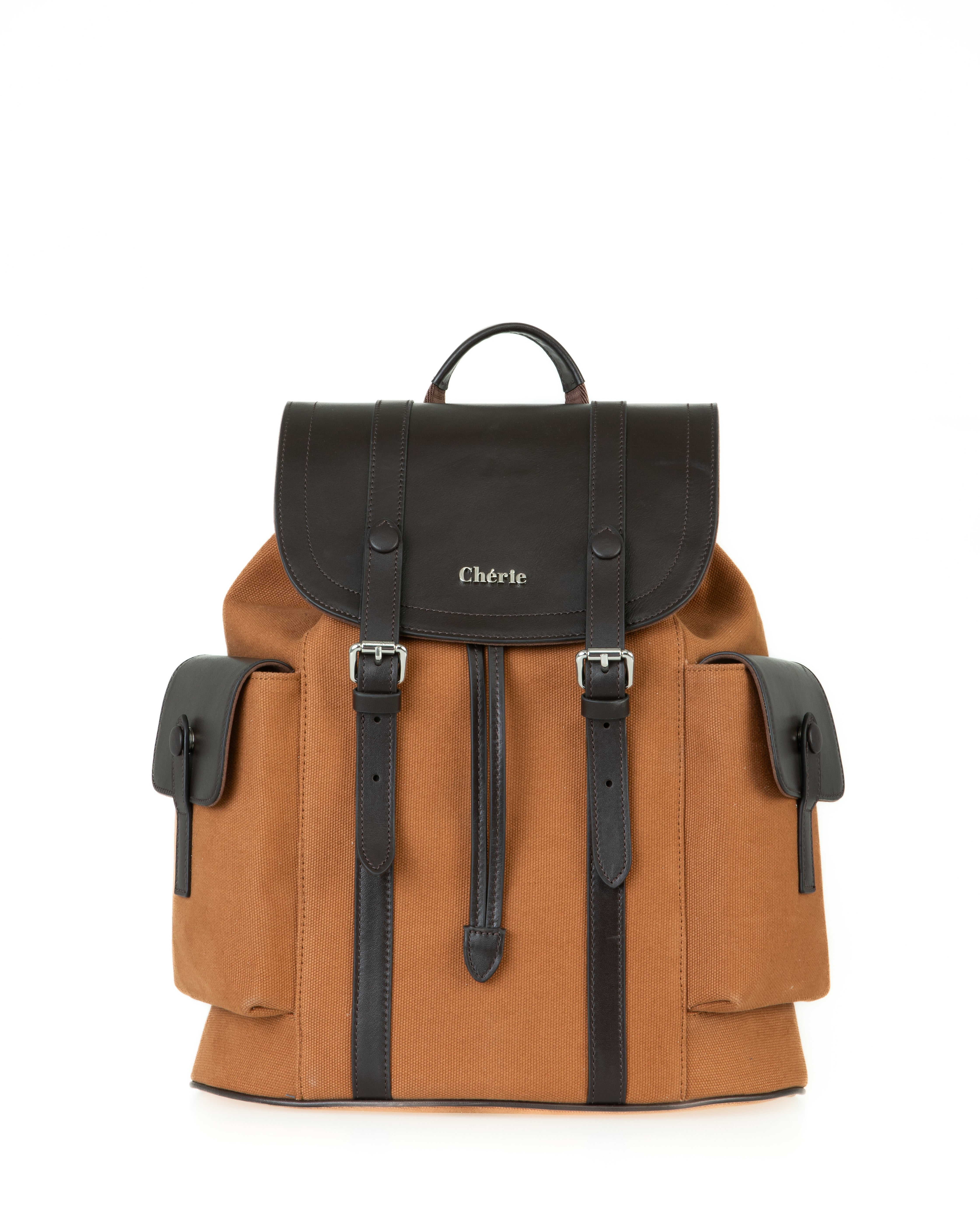 cosby tan canvas backpack