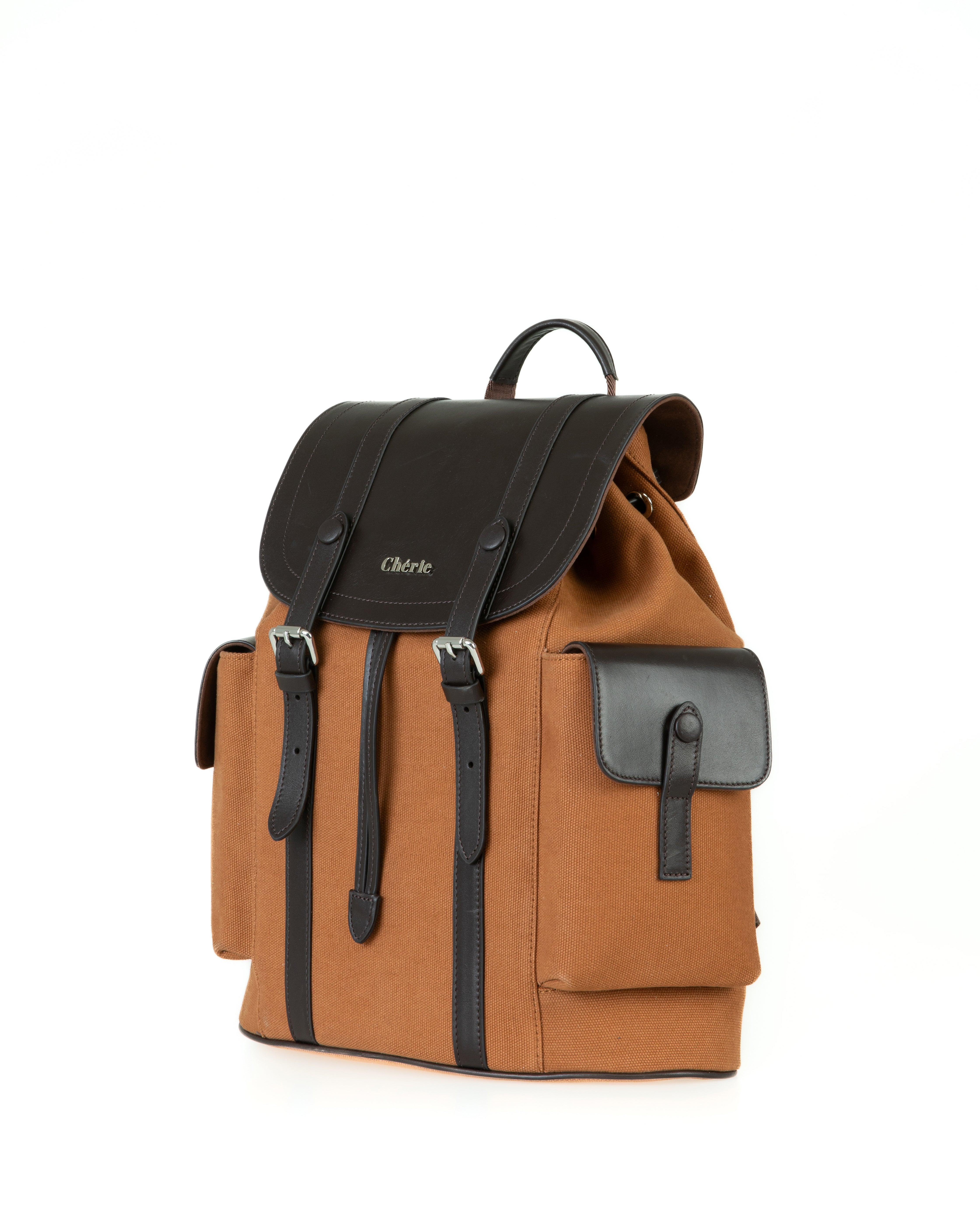 cosby tan canvas backpack