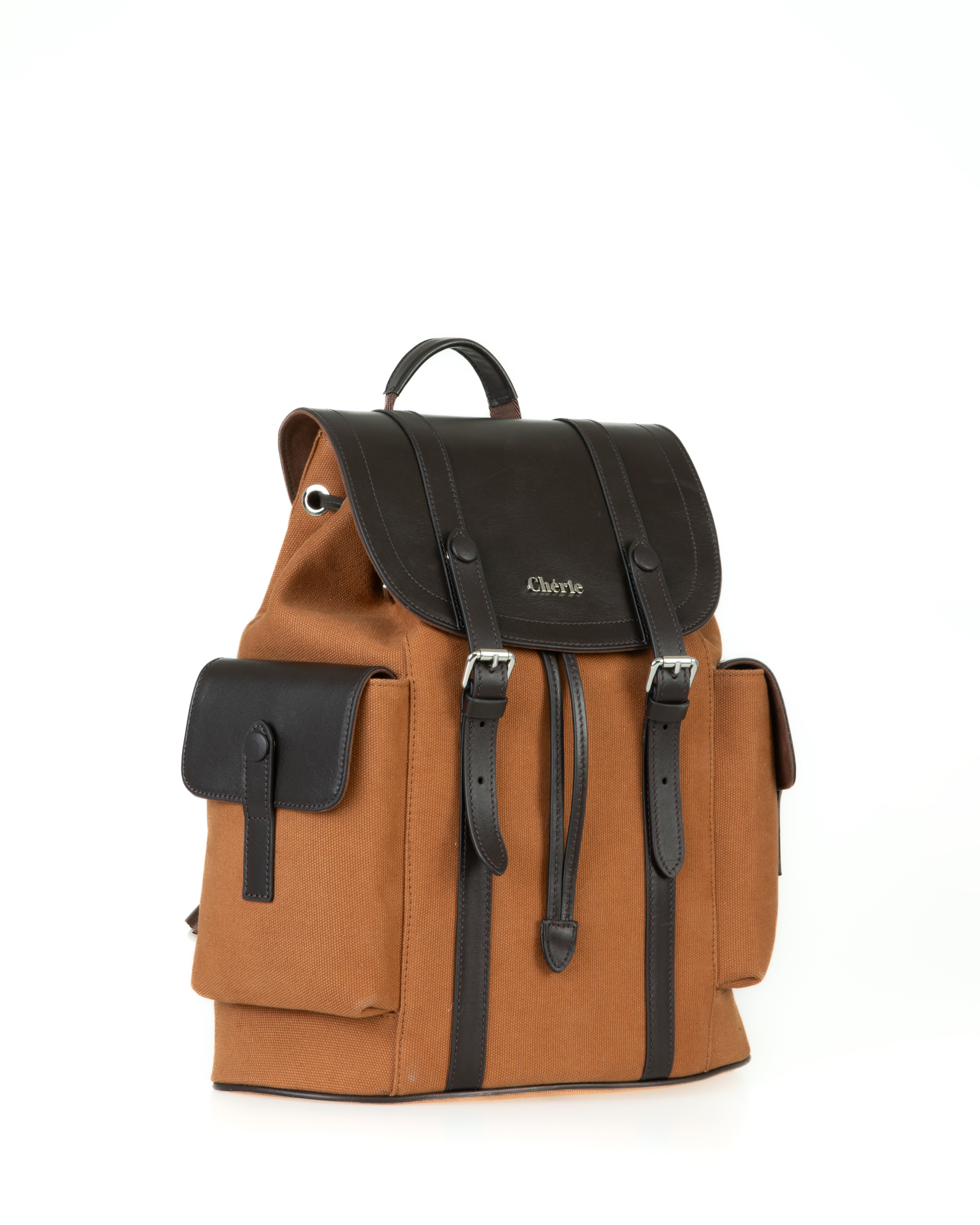 cosby tan canvas backpack