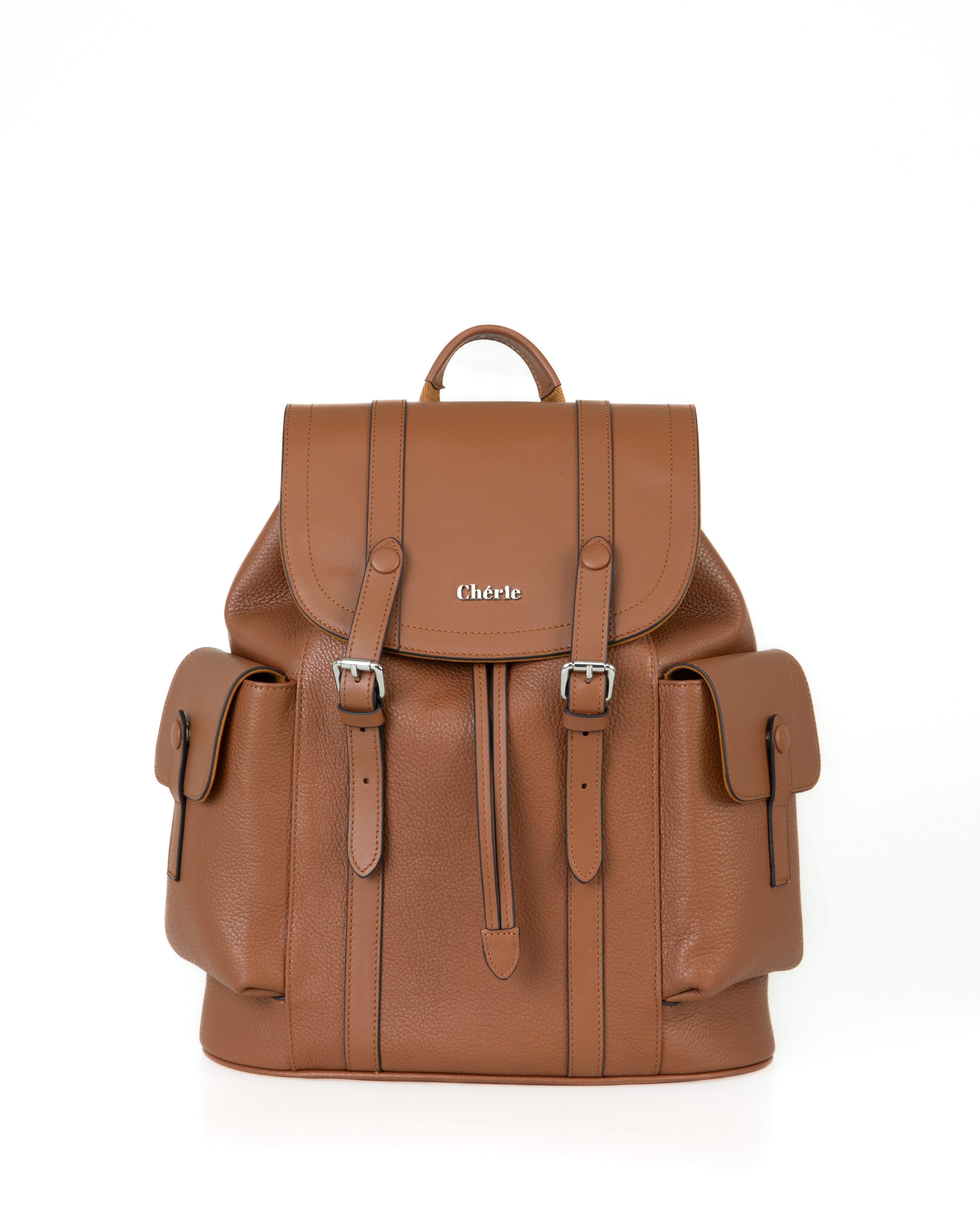 cosby cinammon sands leather backpack