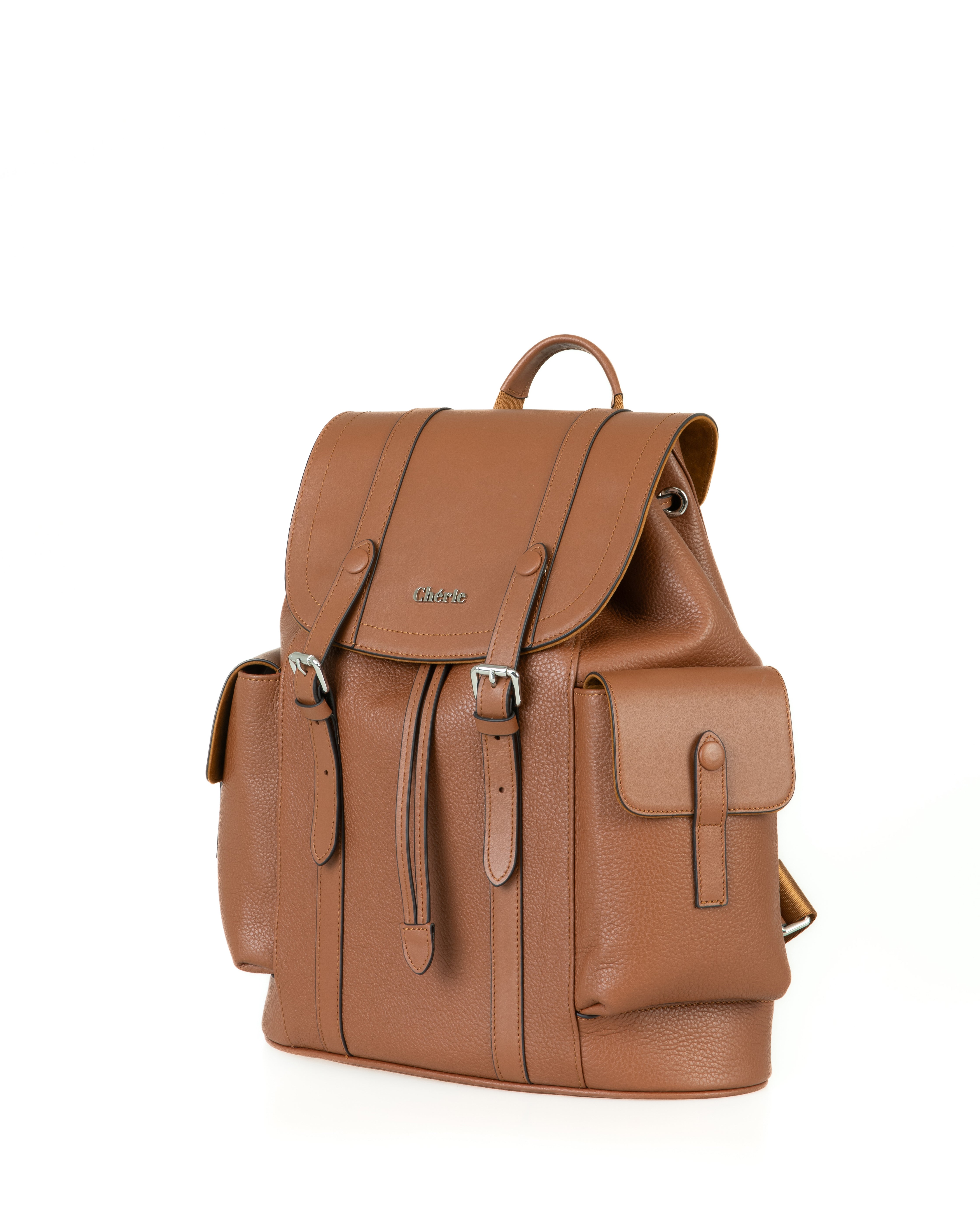 cosby cinammon sands leather backpack