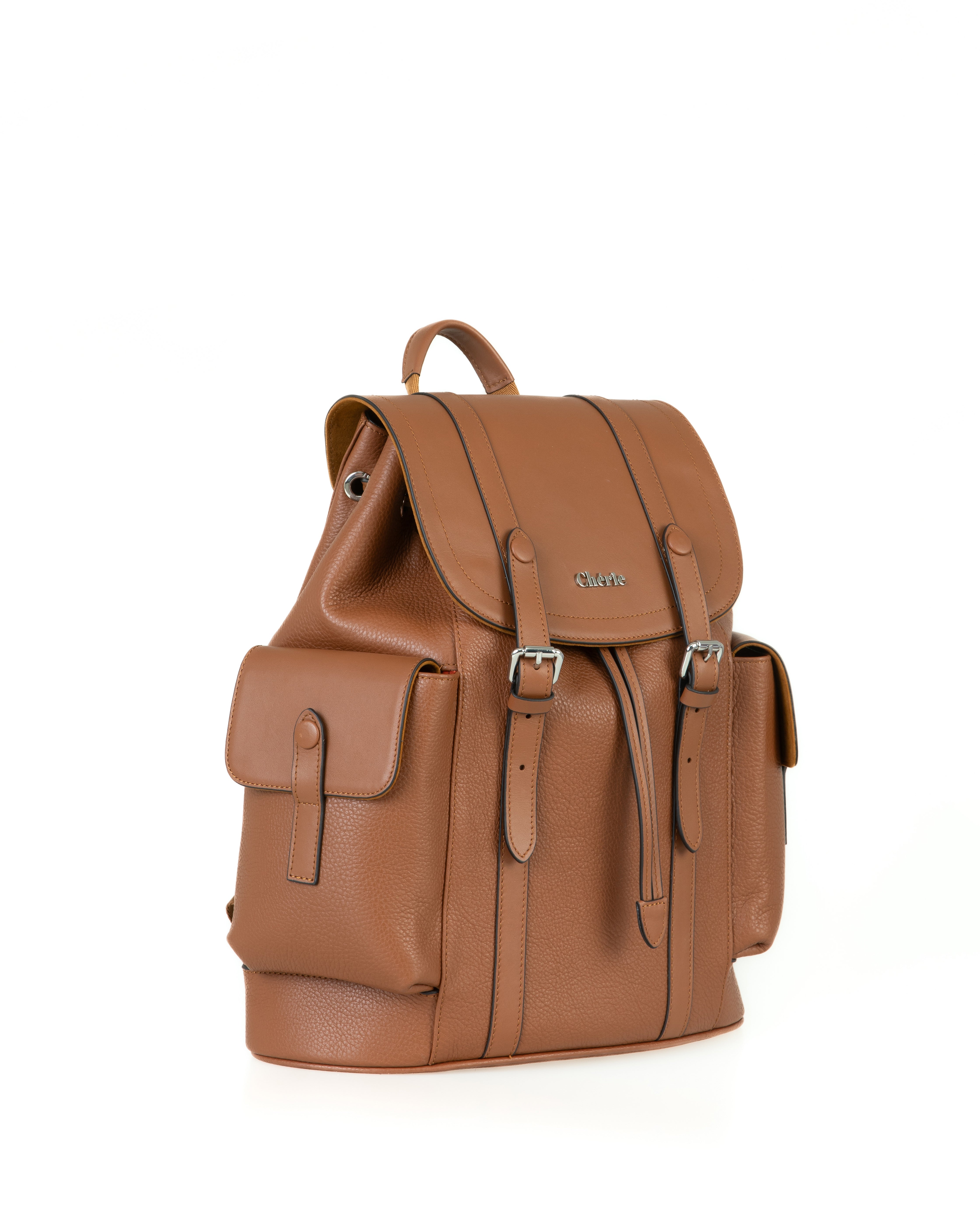 cosby cinammon sands leather backpack