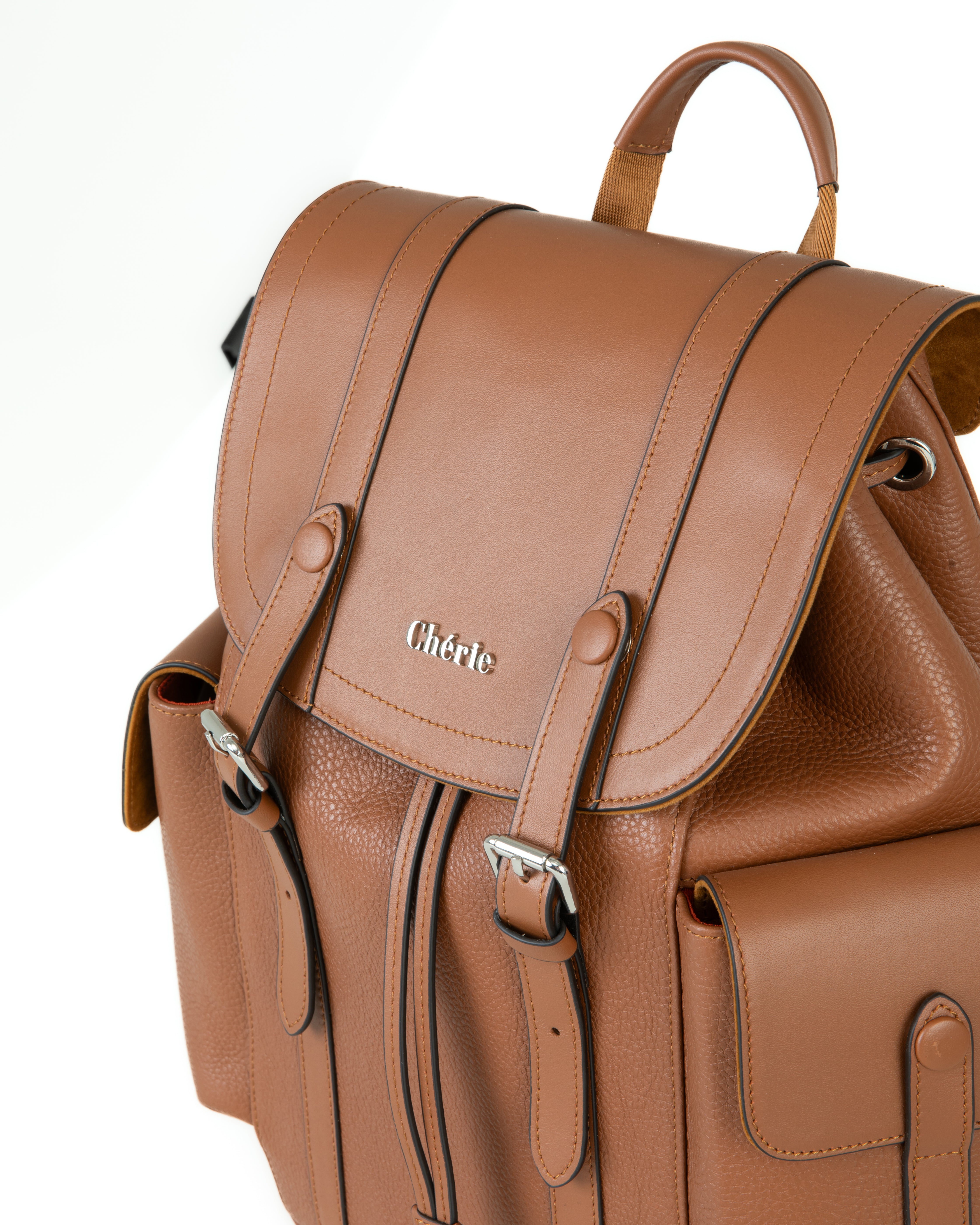 cosby cinammon sands leather backpack