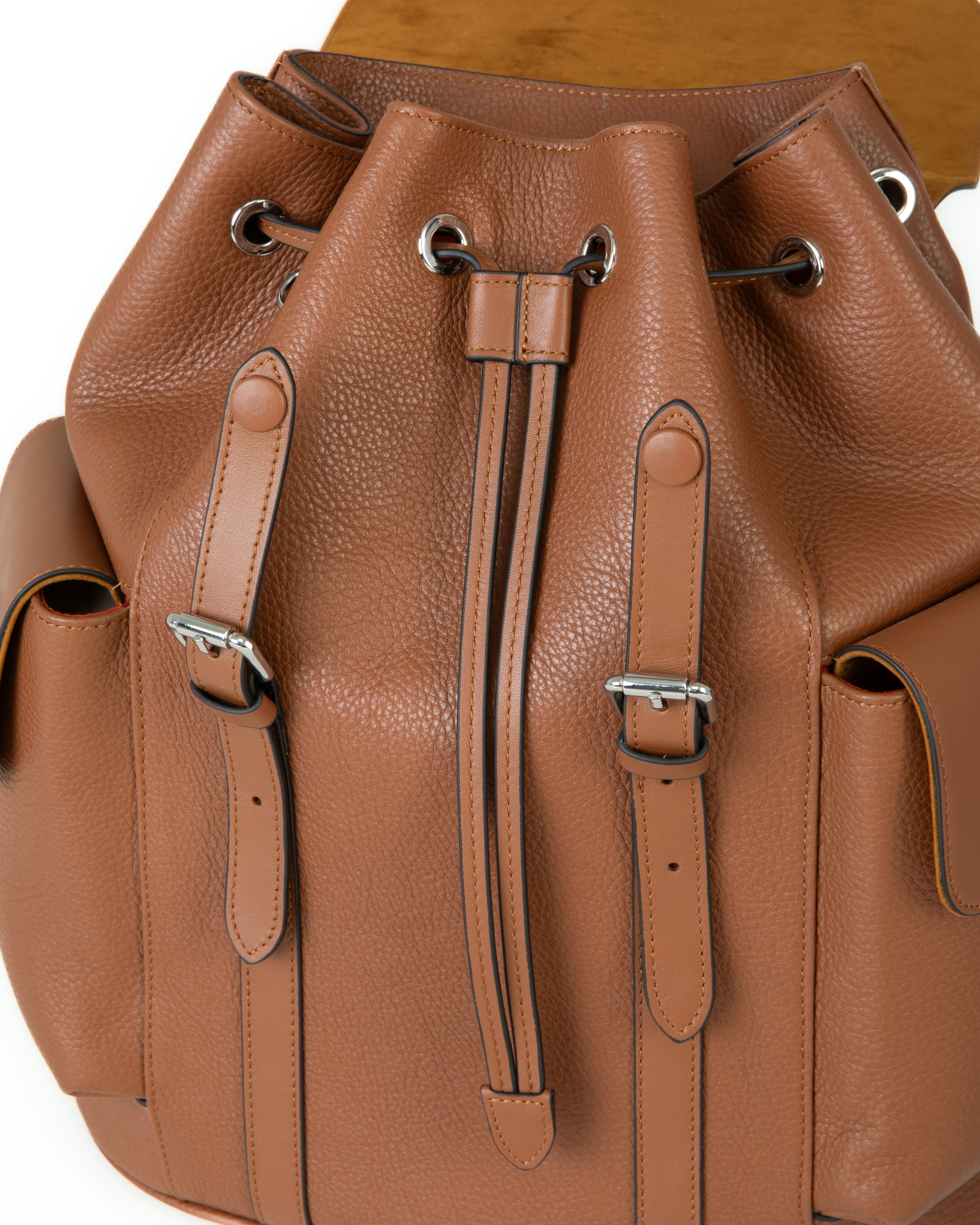 cosby cinammon sands leather backpack