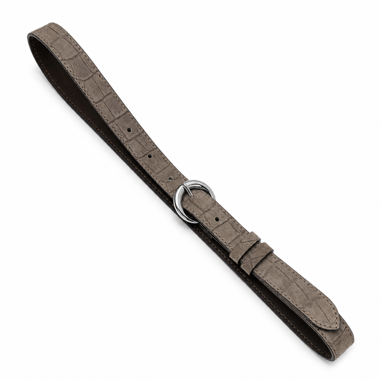 Dany Belt- Croc taupe suede