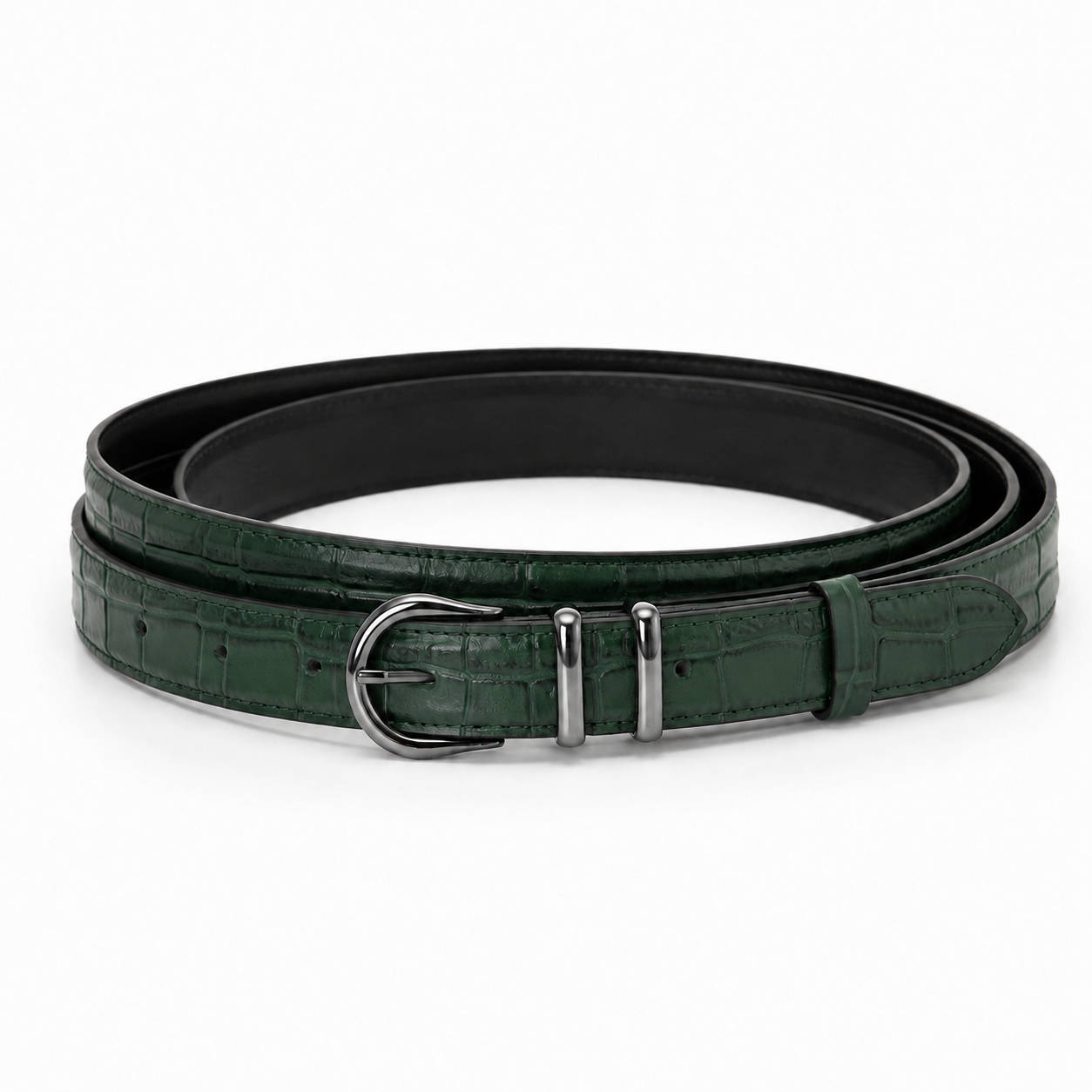 Cozy Belt - Yeşil Croc Deri