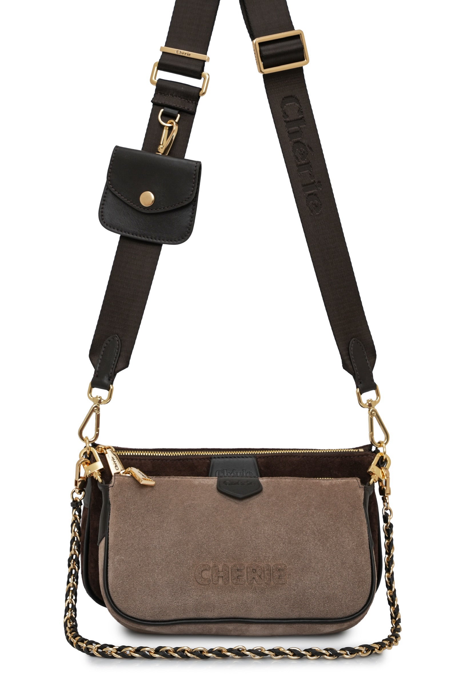 Lovita suede brown/taupe