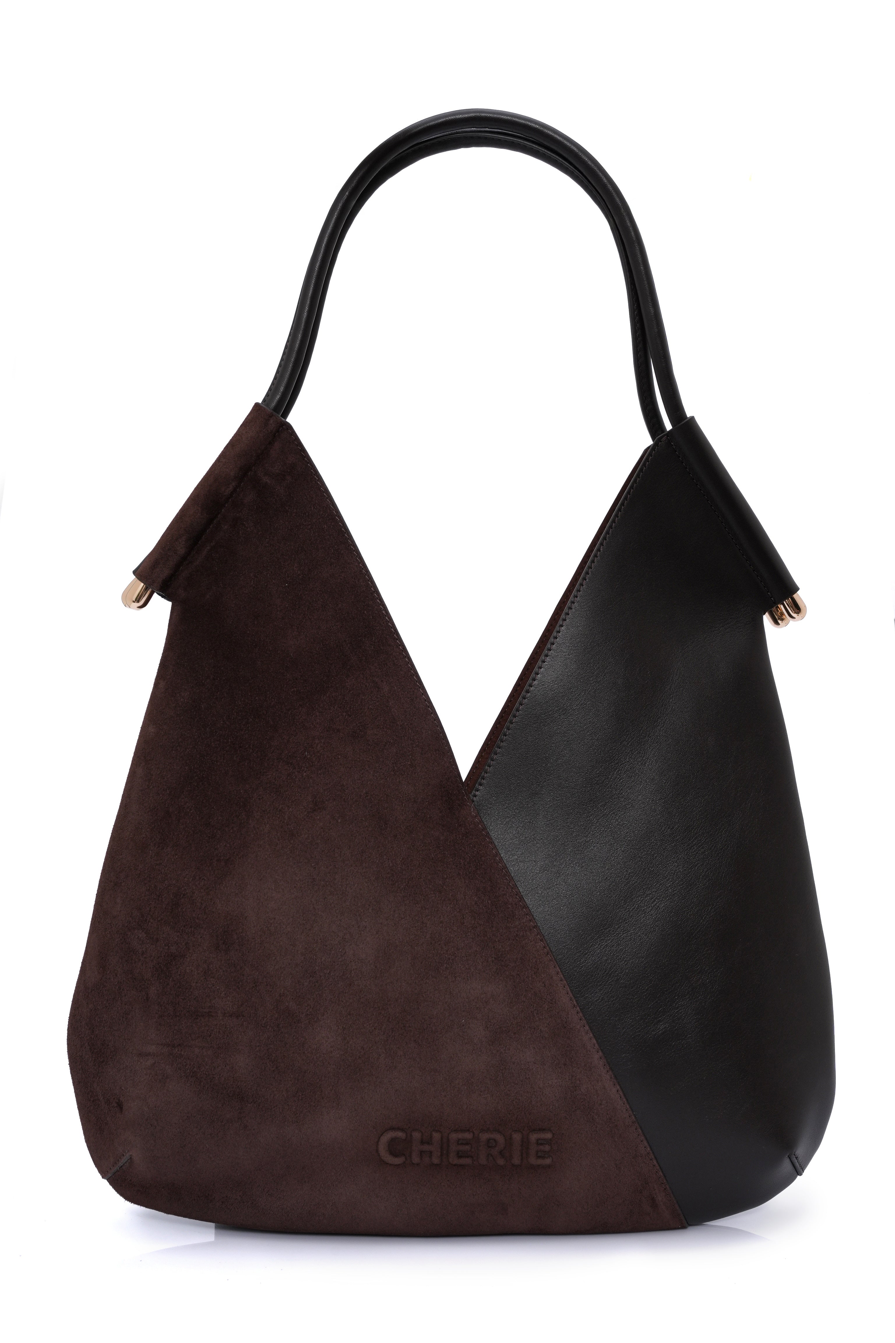 Katrina brown suede/leather shoulder bag