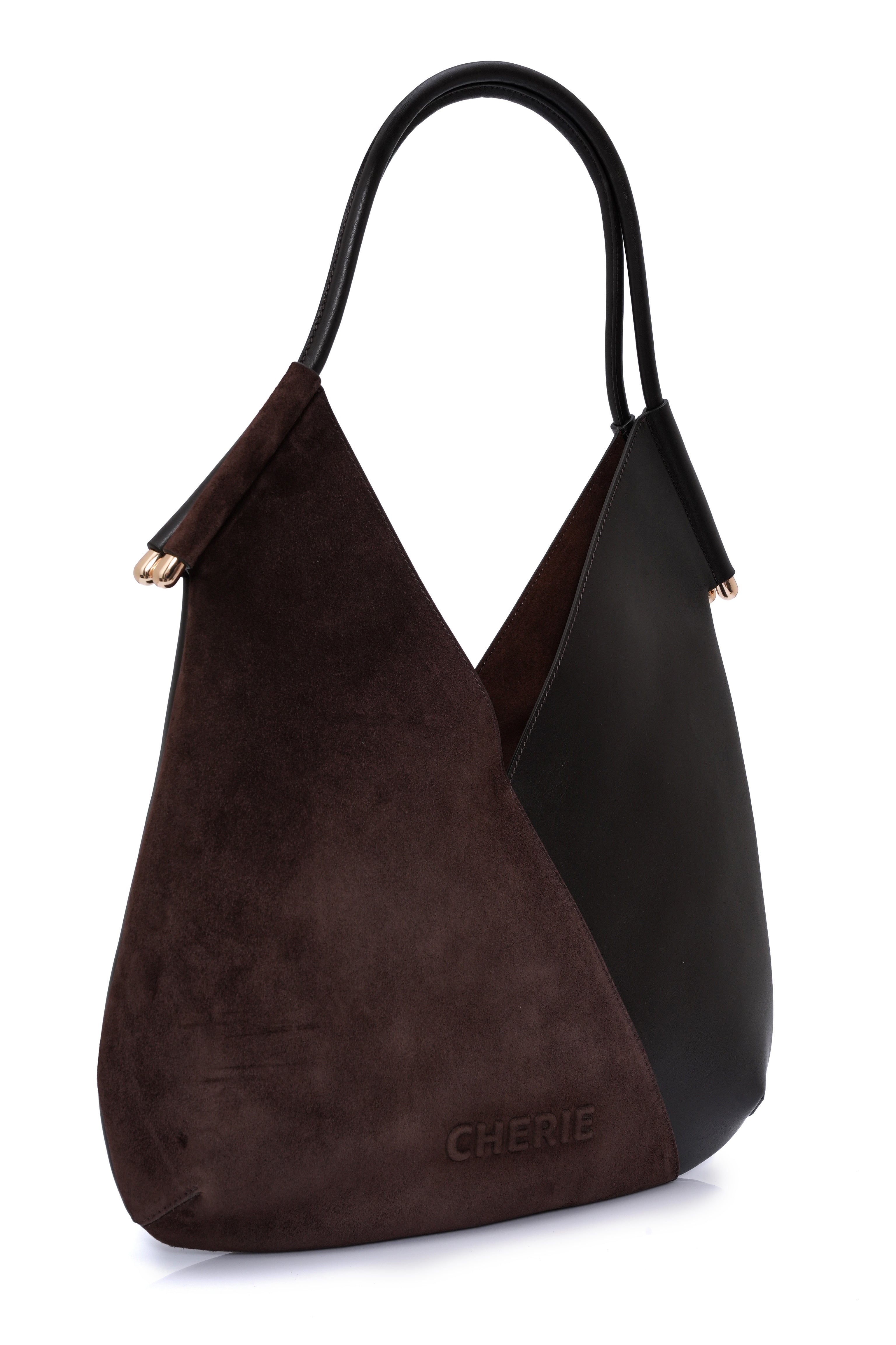 Katrina brown suede/leather shoulder bag