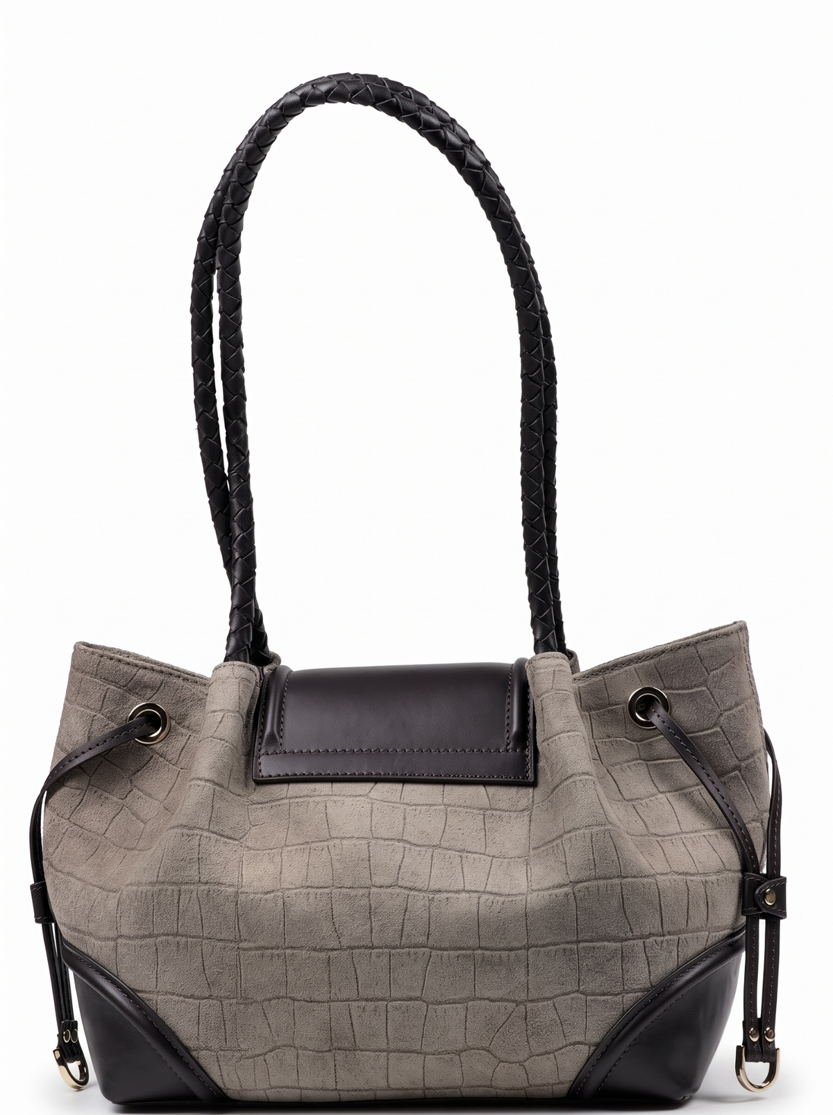 BLAIR Mink Croc Suede çanta