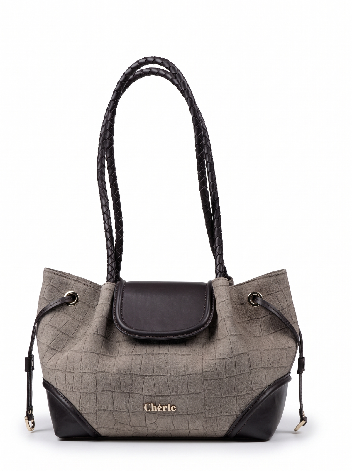 BLAIR Mink Croc Suede çanta