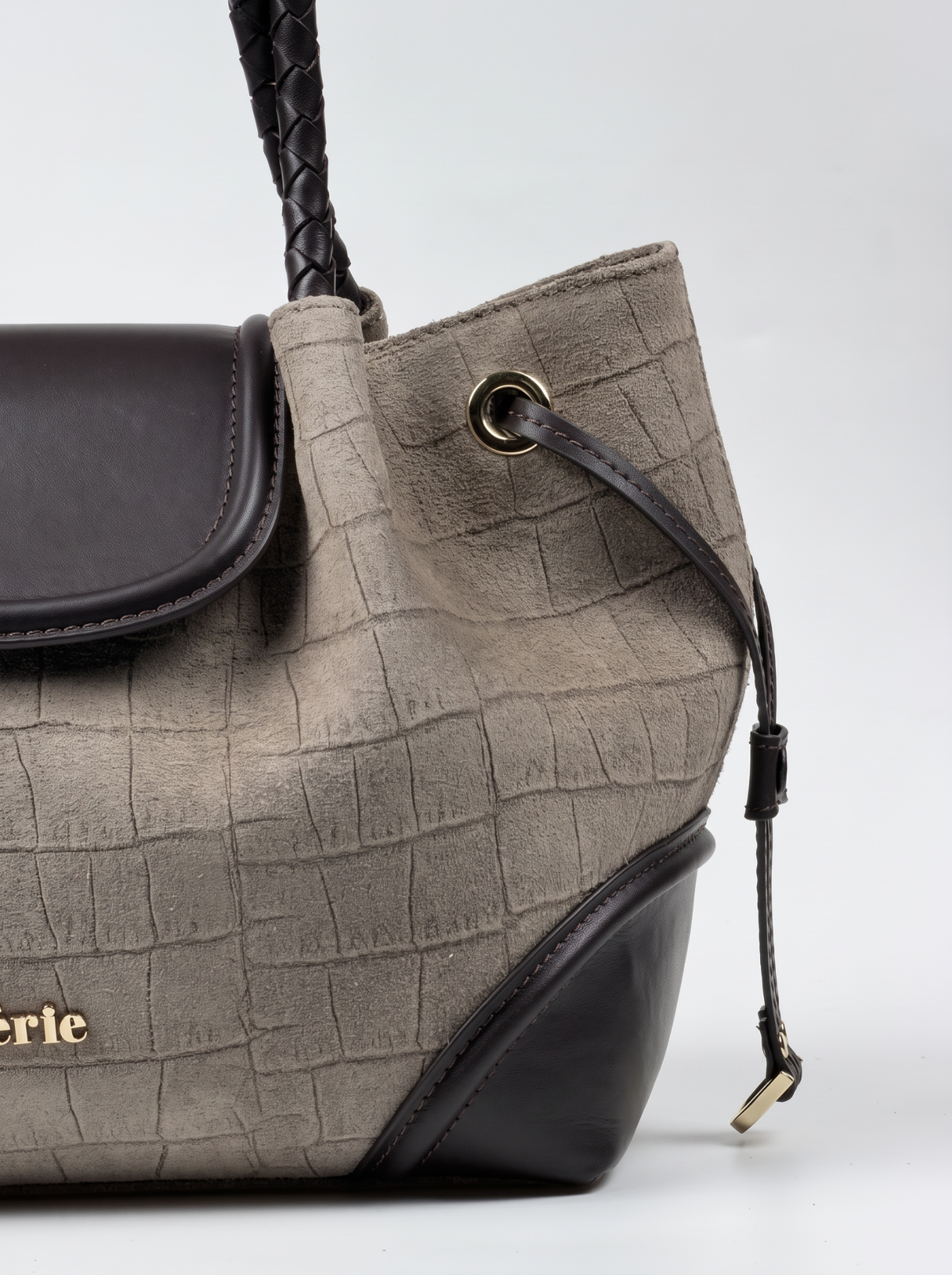 BLAIR Mink Croc Suede çanta