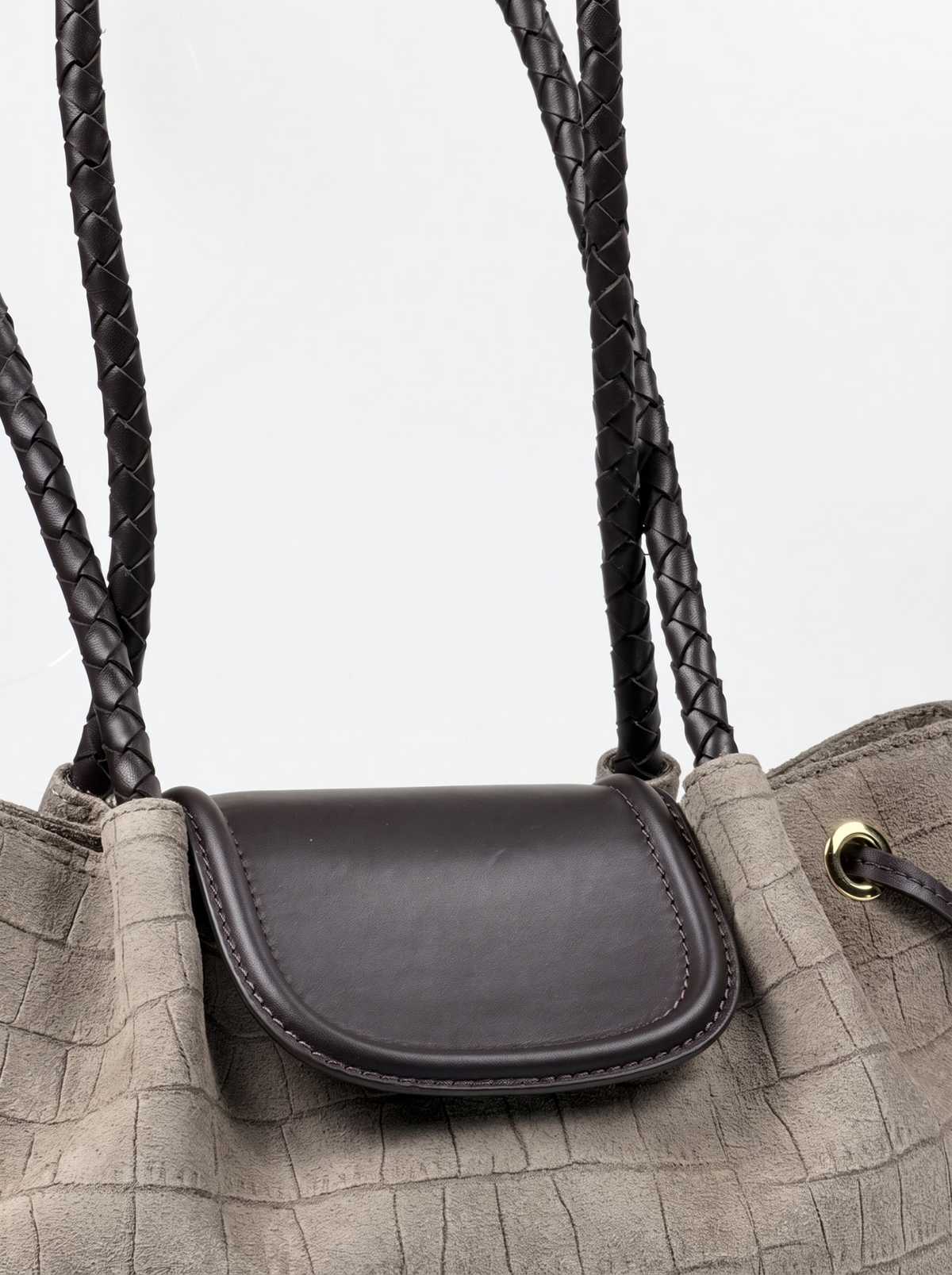 BLAIR Mink Croc Suede çanta
