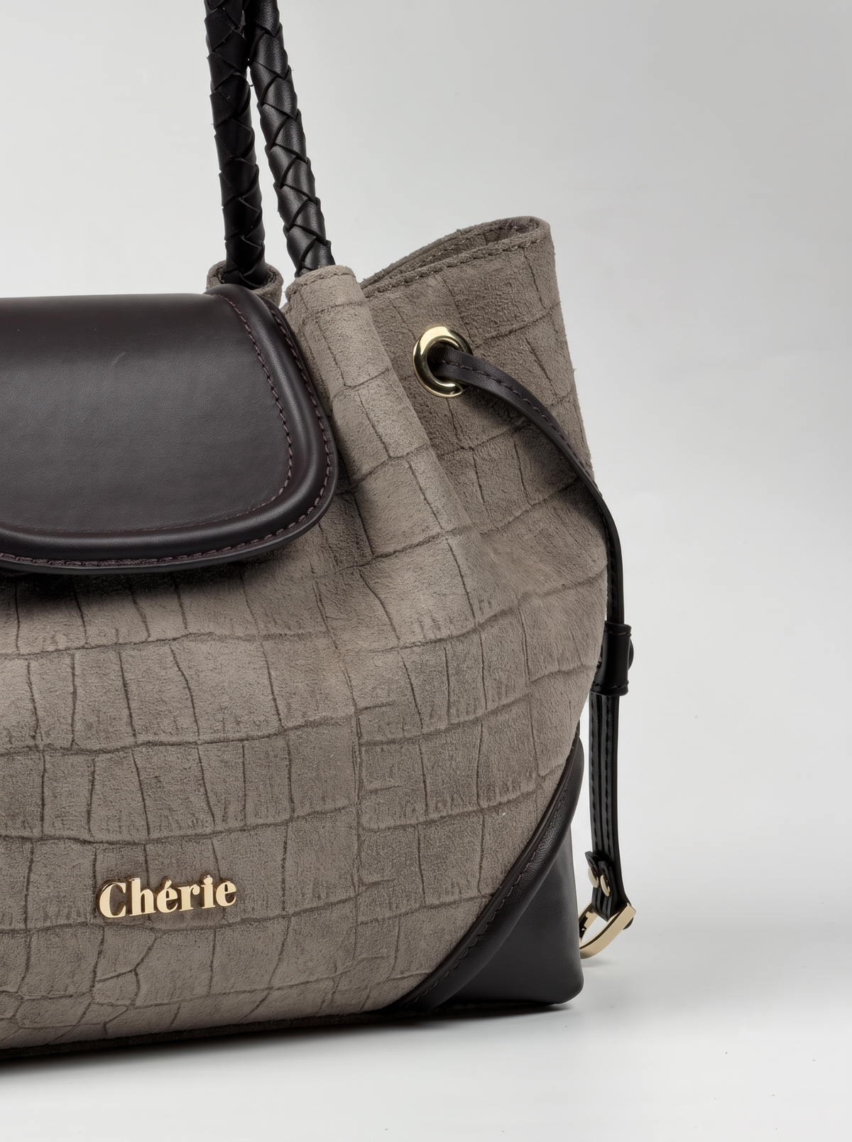 BLAIR Mink Croc Suede çanta
