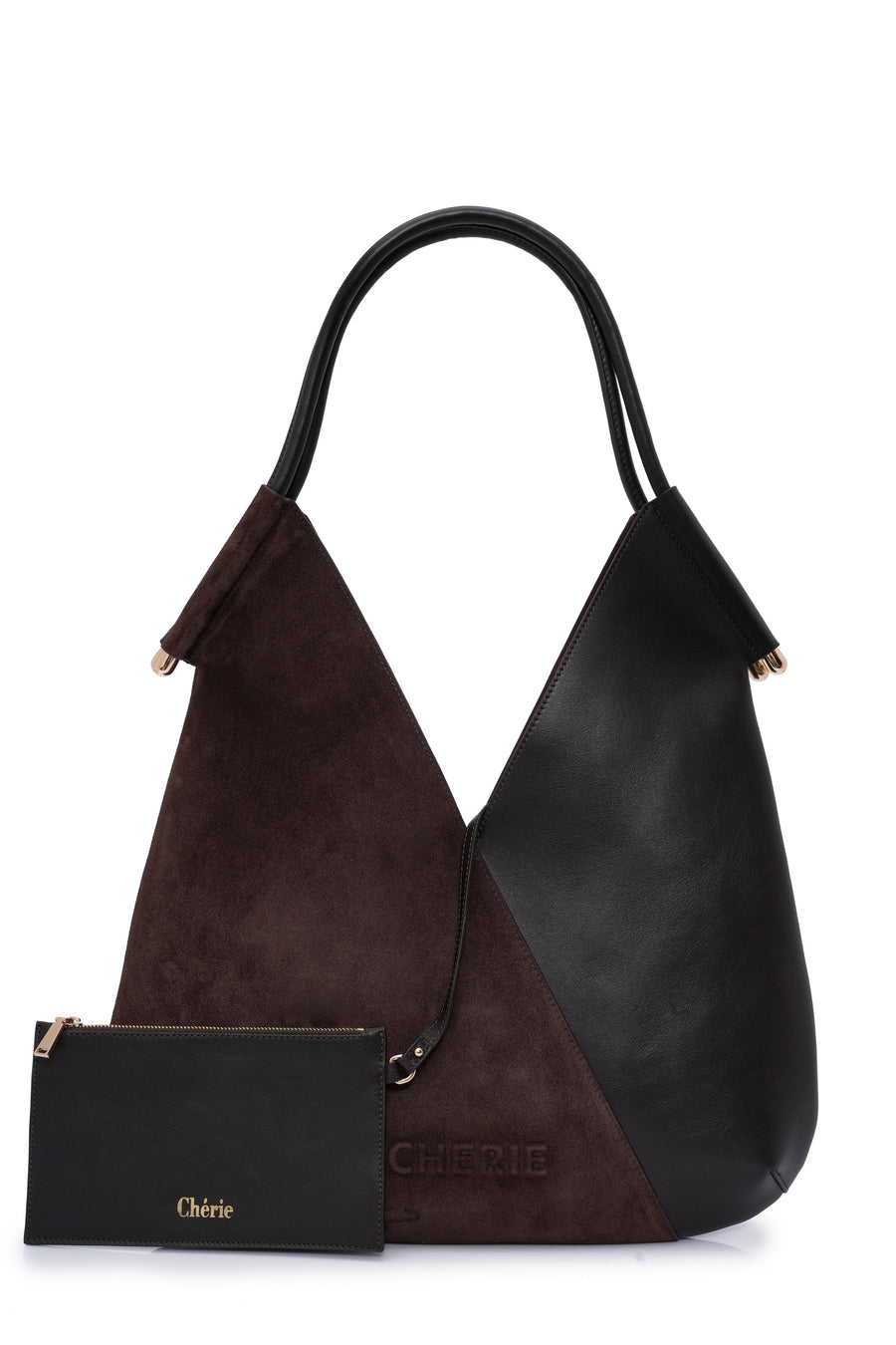 Katrina brown suede/leather shoulder bag
